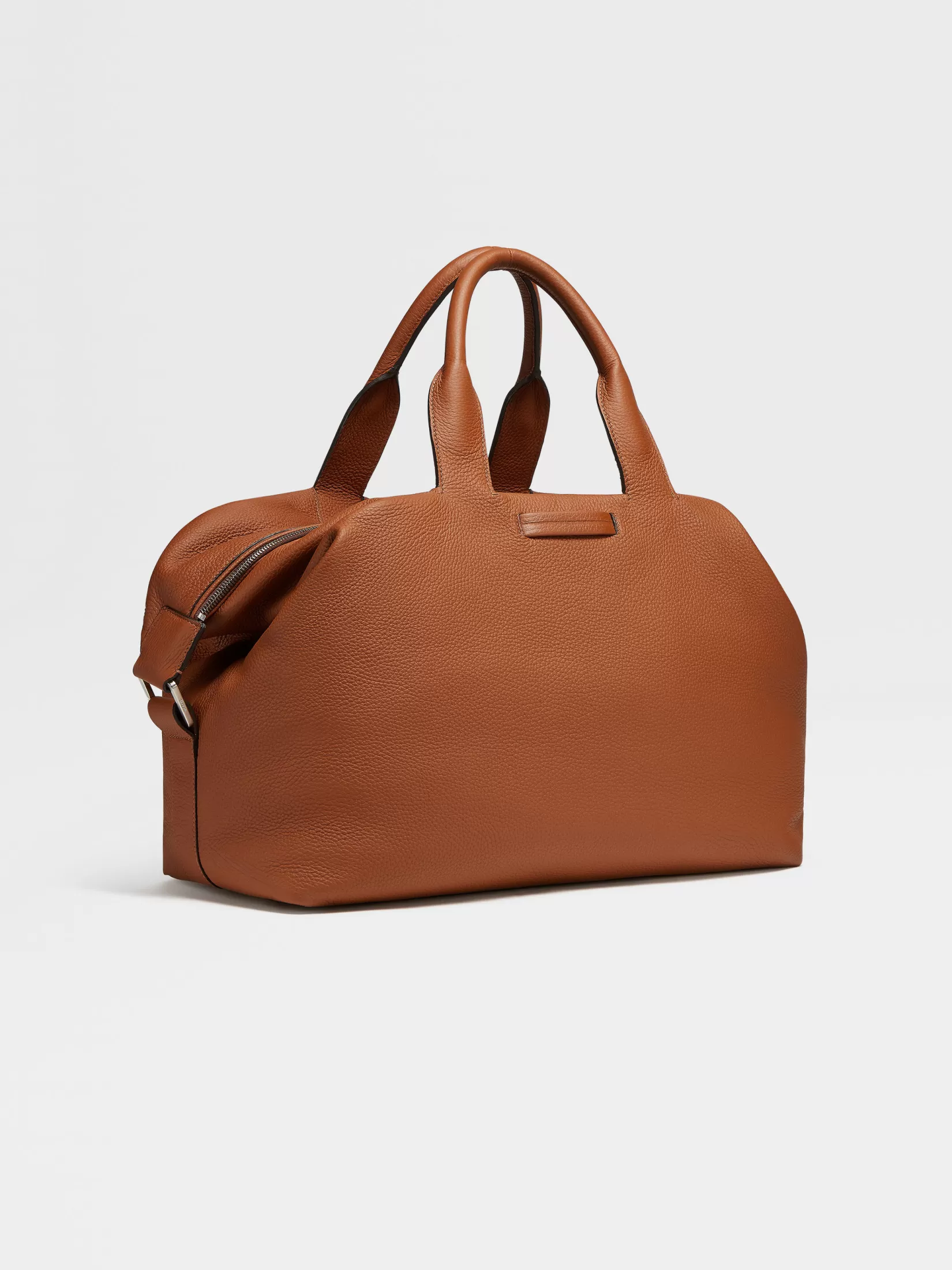 Discount ZEGNA Bolsa de Viaje Raglan en Piel de Ciervo Color Foliage
