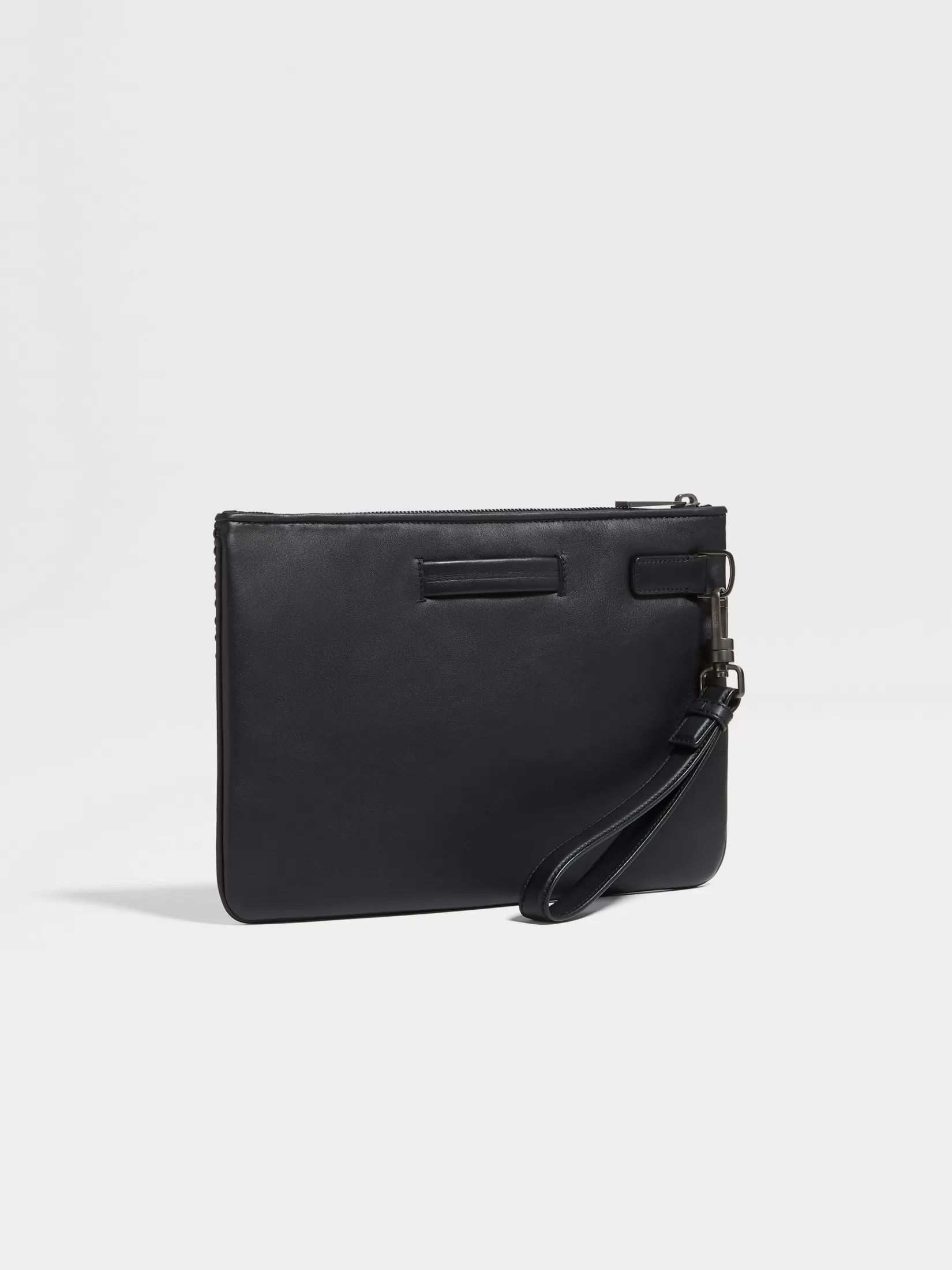 Clearance ZEGNA Bolso de Mano de Piel PELLETESSUTA™ Color Negro