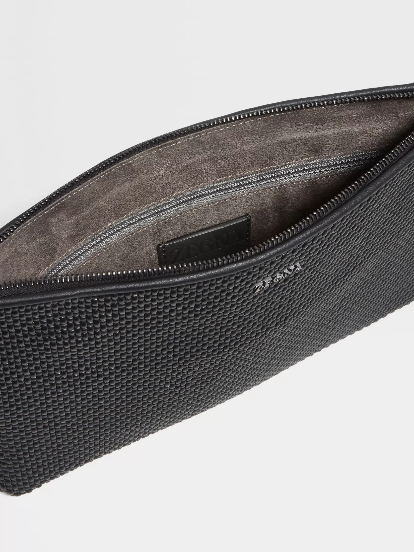 Clearance ZEGNA Bolso de Mano de Piel PELLETESSUTA™ Color Negro