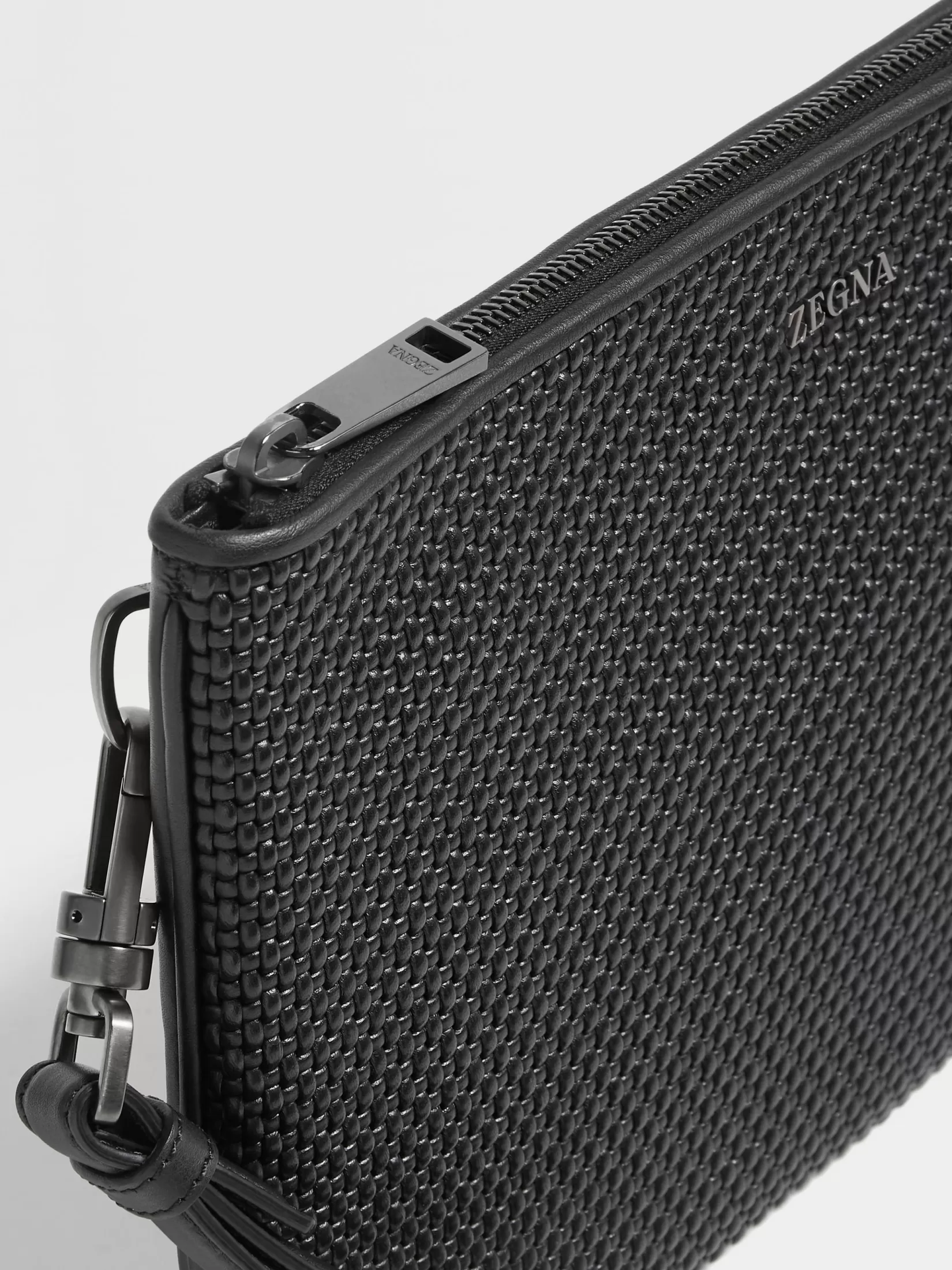 Clearance ZEGNA Bolso de Mano de Piel PELLETESSUTA™ Color Negro