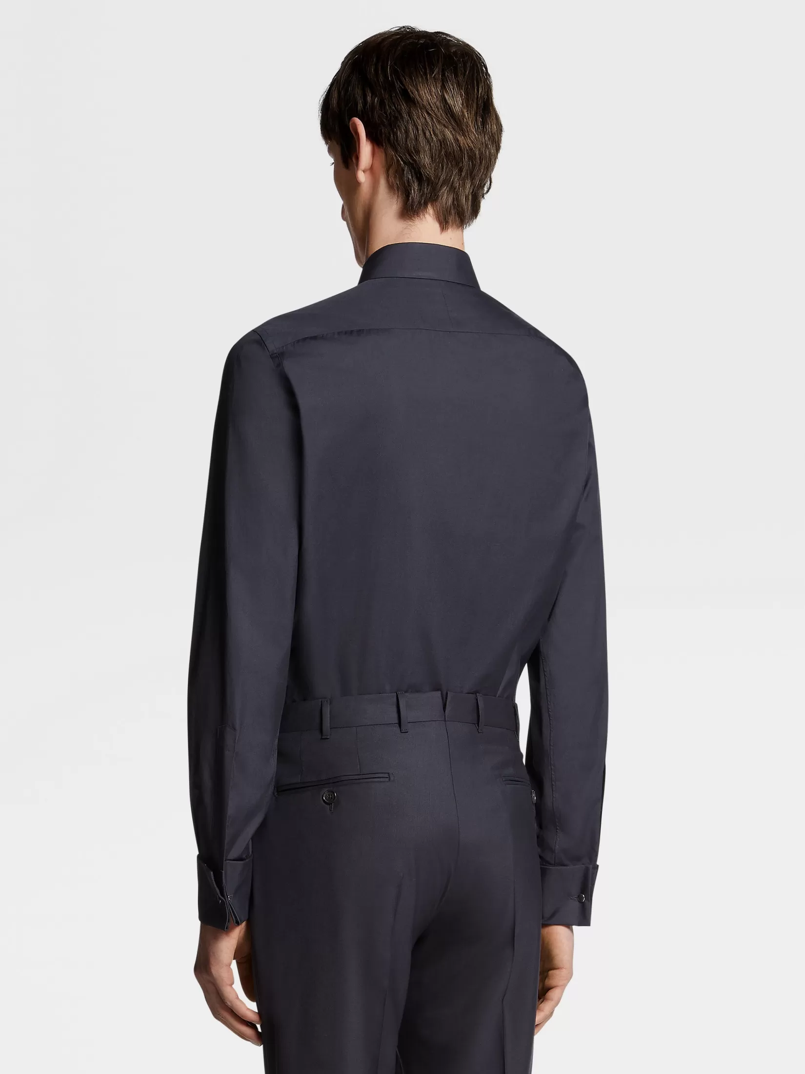 Hot ZEGNA Camisa de Fiesta en Trofeo™ Silk Color Azul Marino Azulmarino