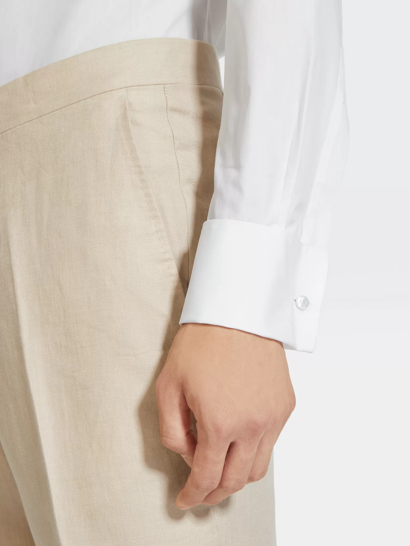 Best Sale ZEGNA Camisa de Fiesta en Trofeo™ Silk Color Blanco