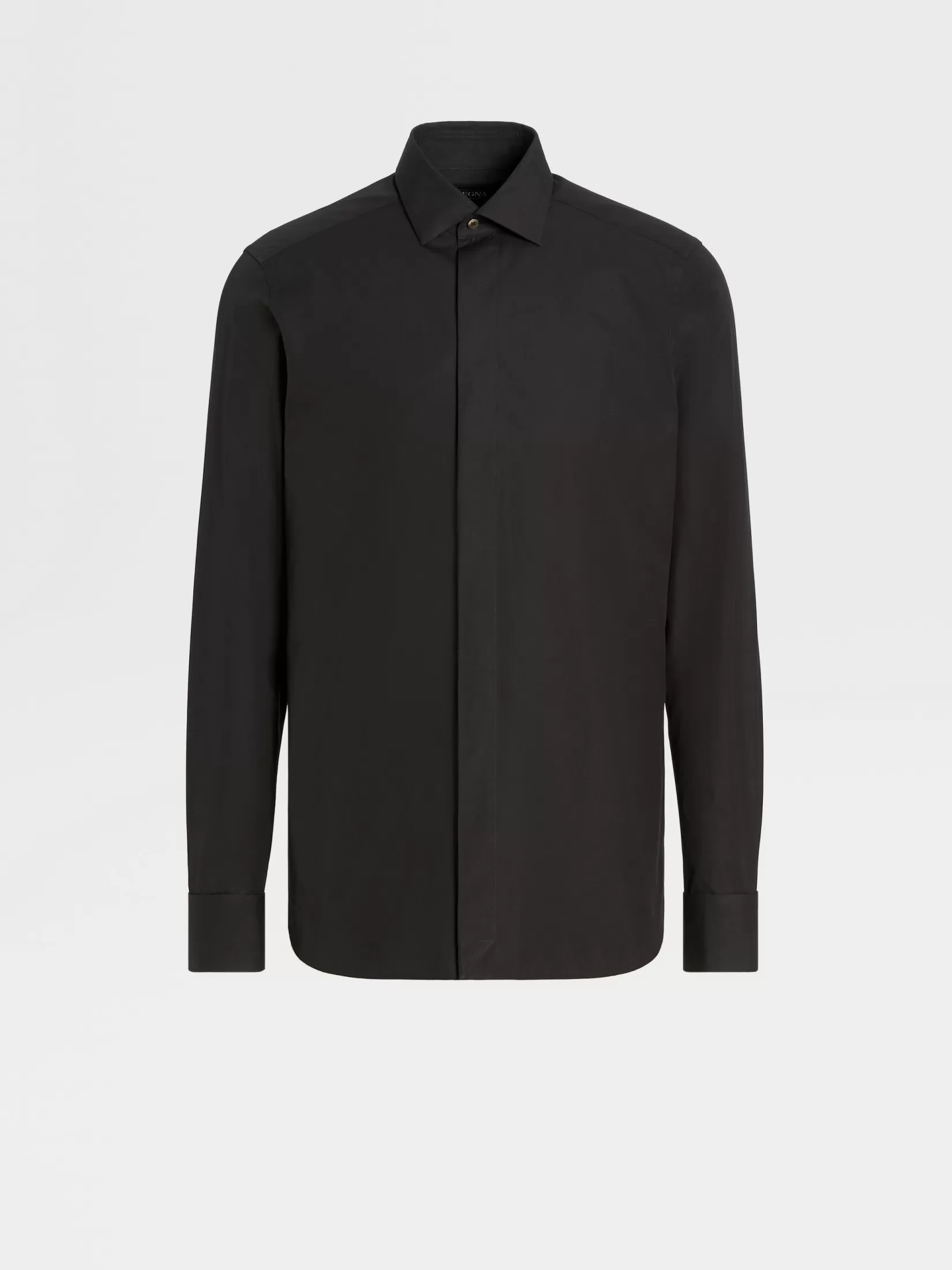 Hot ZEGNA Camisa de Fiesta en Trofeo™ Silk Color Negro
