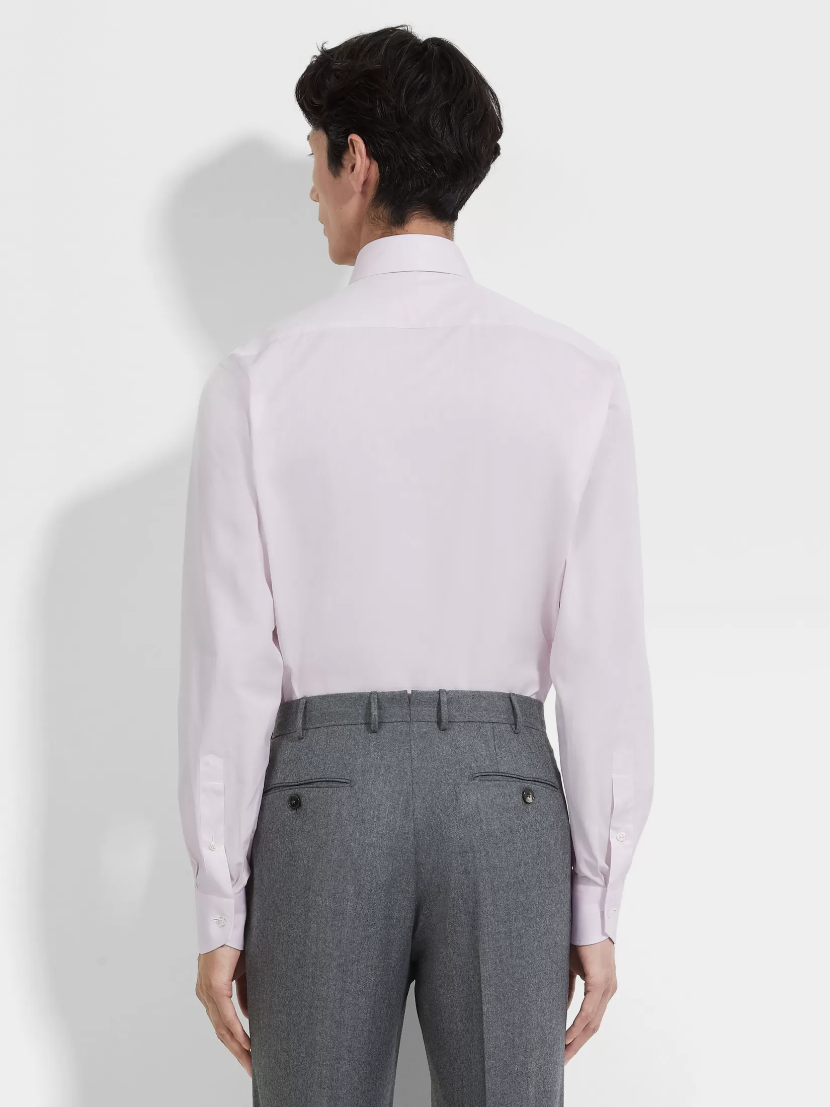 Sale ZEGNA Camisa en Algodón Centoventimila con Rayas Pequeñas Color Rosa Claro Rosaclaro