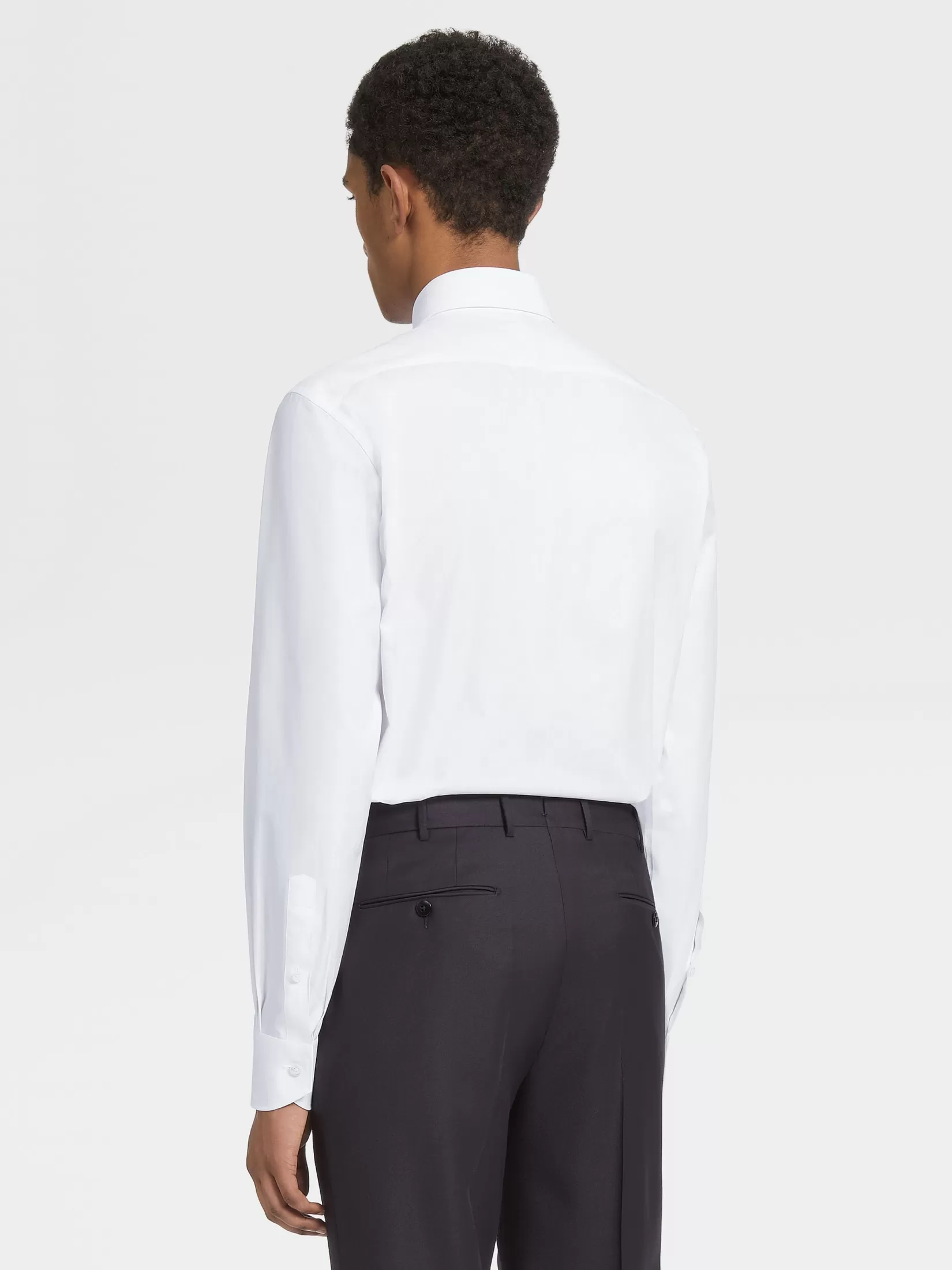 Clearance ZEGNA Camisa Sartorial en Algodón Sea Island de Manga Larga Color Blanco