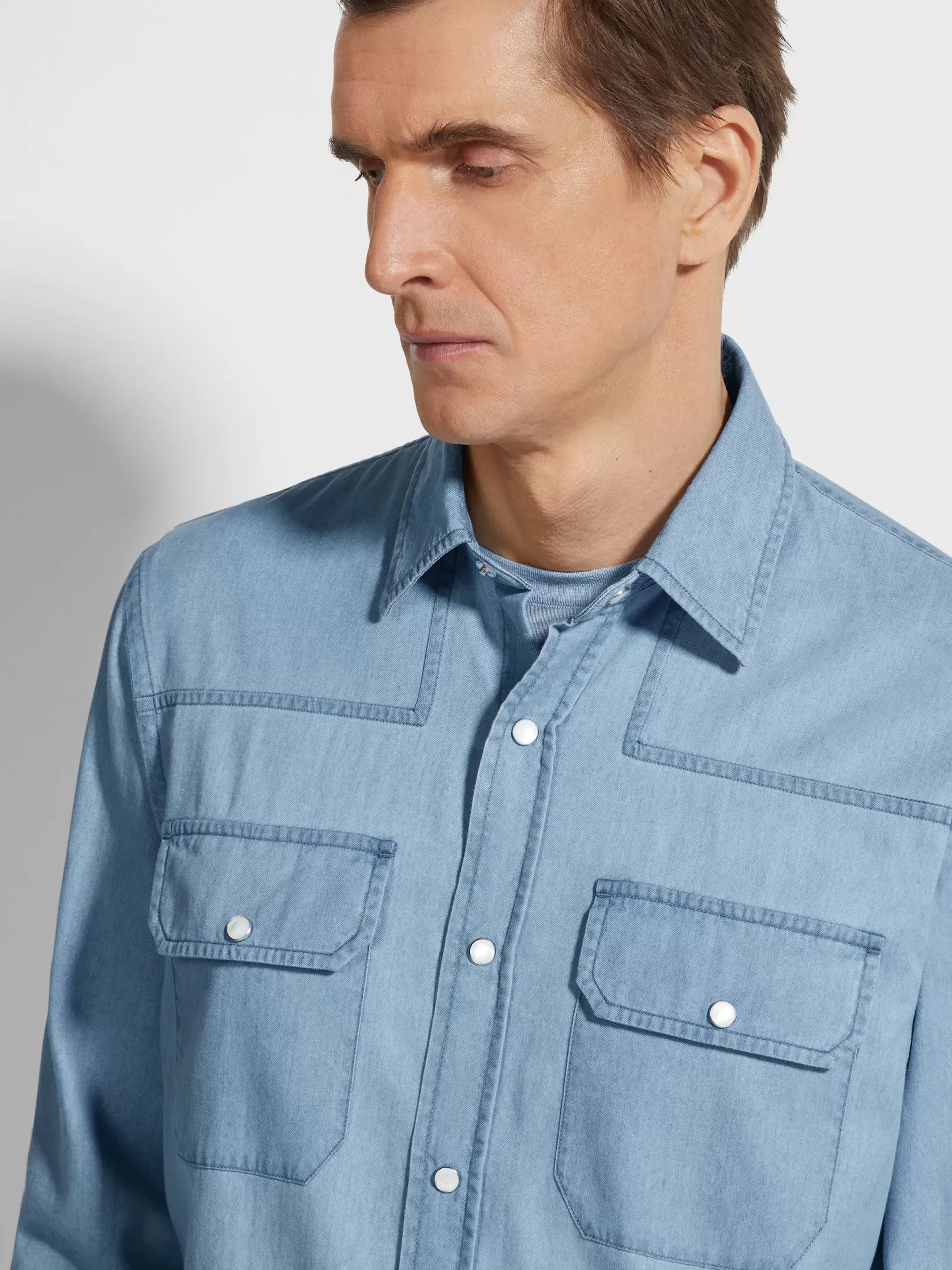 camisa_vaquera_en_algodn_descolorida_2.webp Online ZEGNA Camisa Vaquera en Algodón Descolorida Azulclaro