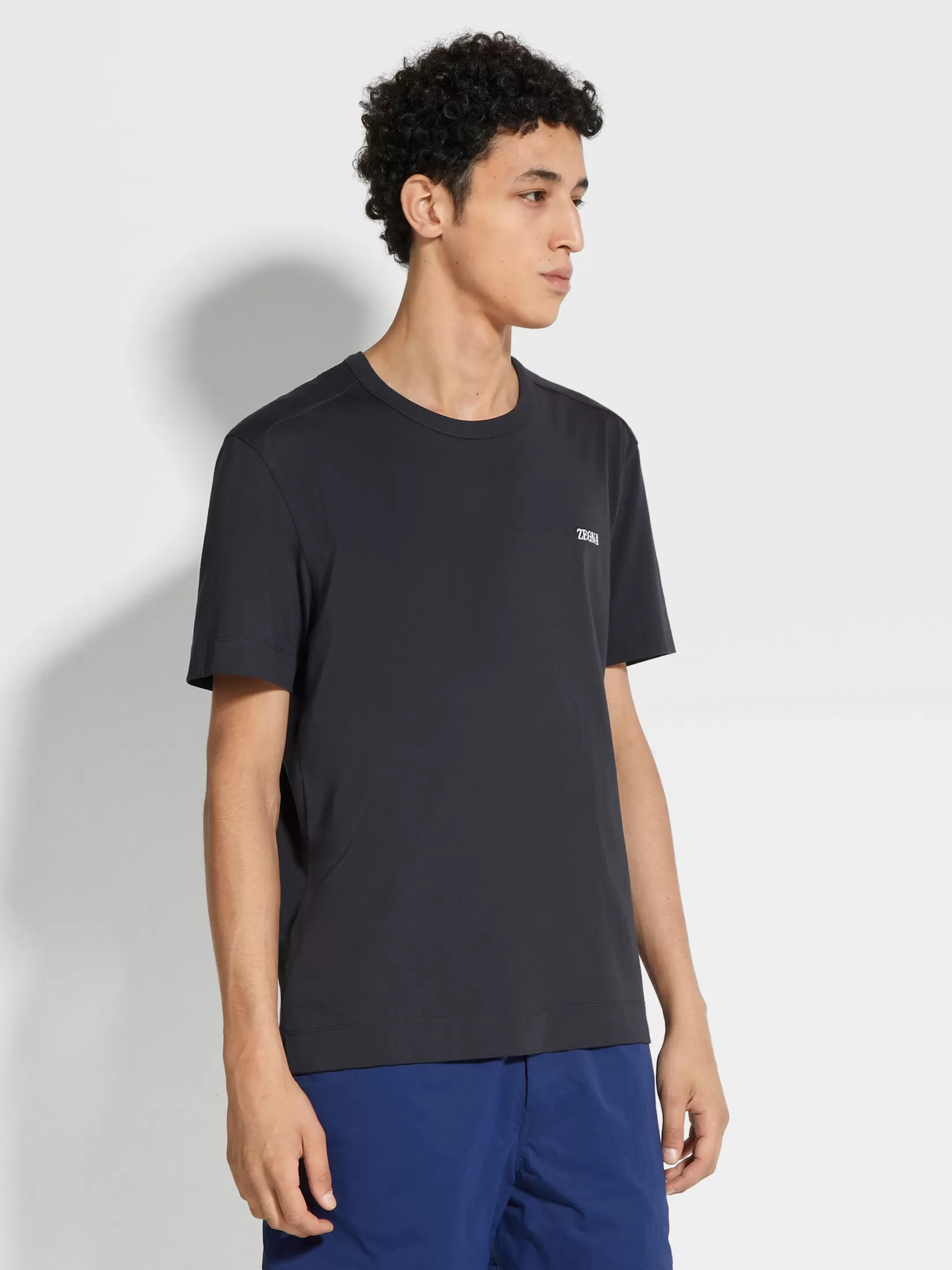 Hot ZEGNA Camiseta de Algodón Color Azul Marino Azulmarino