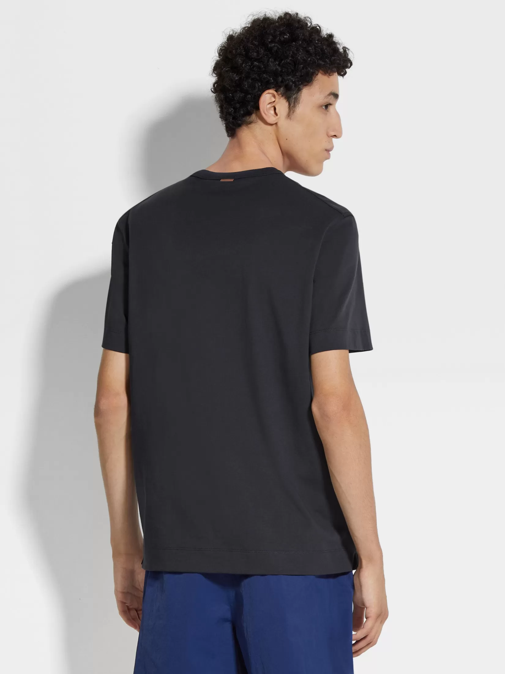 Hot ZEGNA Camiseta de Algodón Color Azul Marino Azulmarino