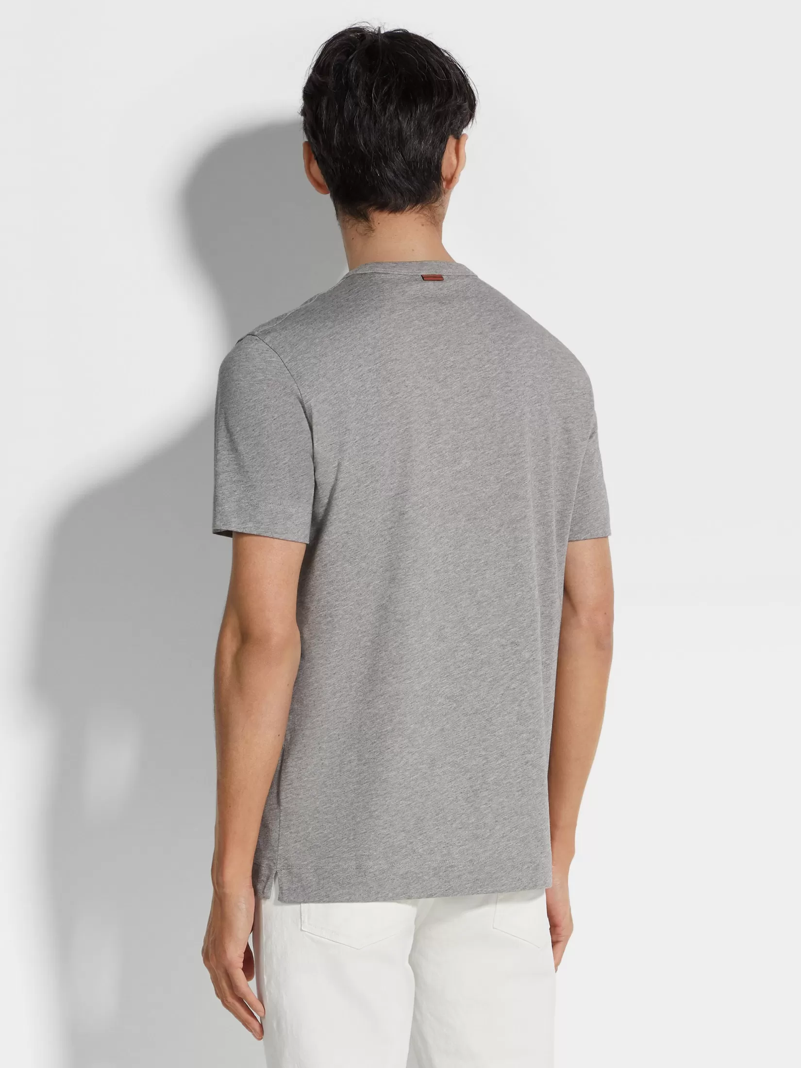 Sale ZEGNA Camiseta de Algodón Color Gris Mixto Grismixto