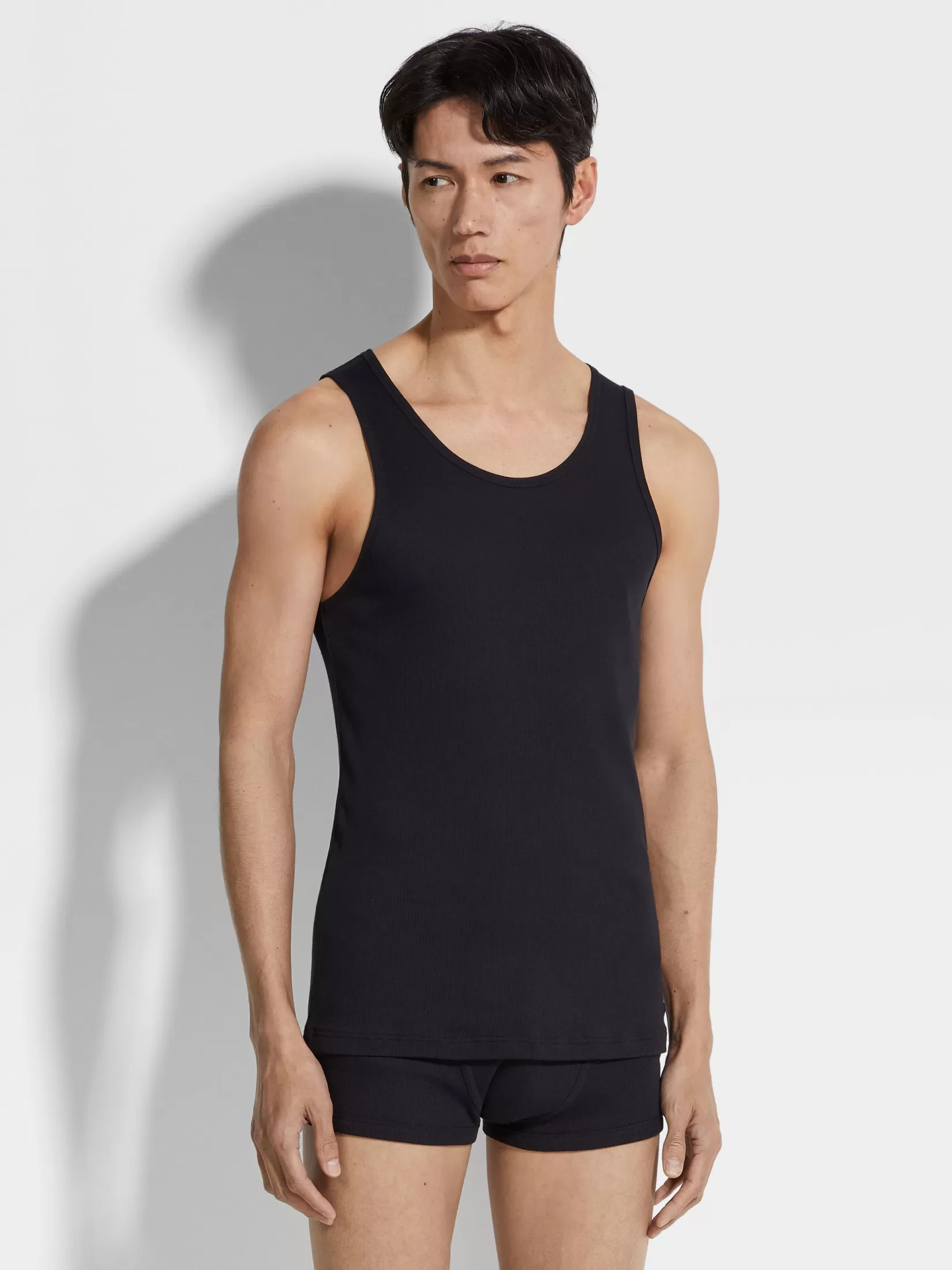 Store ZEGNA Camiseta de Tirantes en Mezcla de Algodón Color Negro