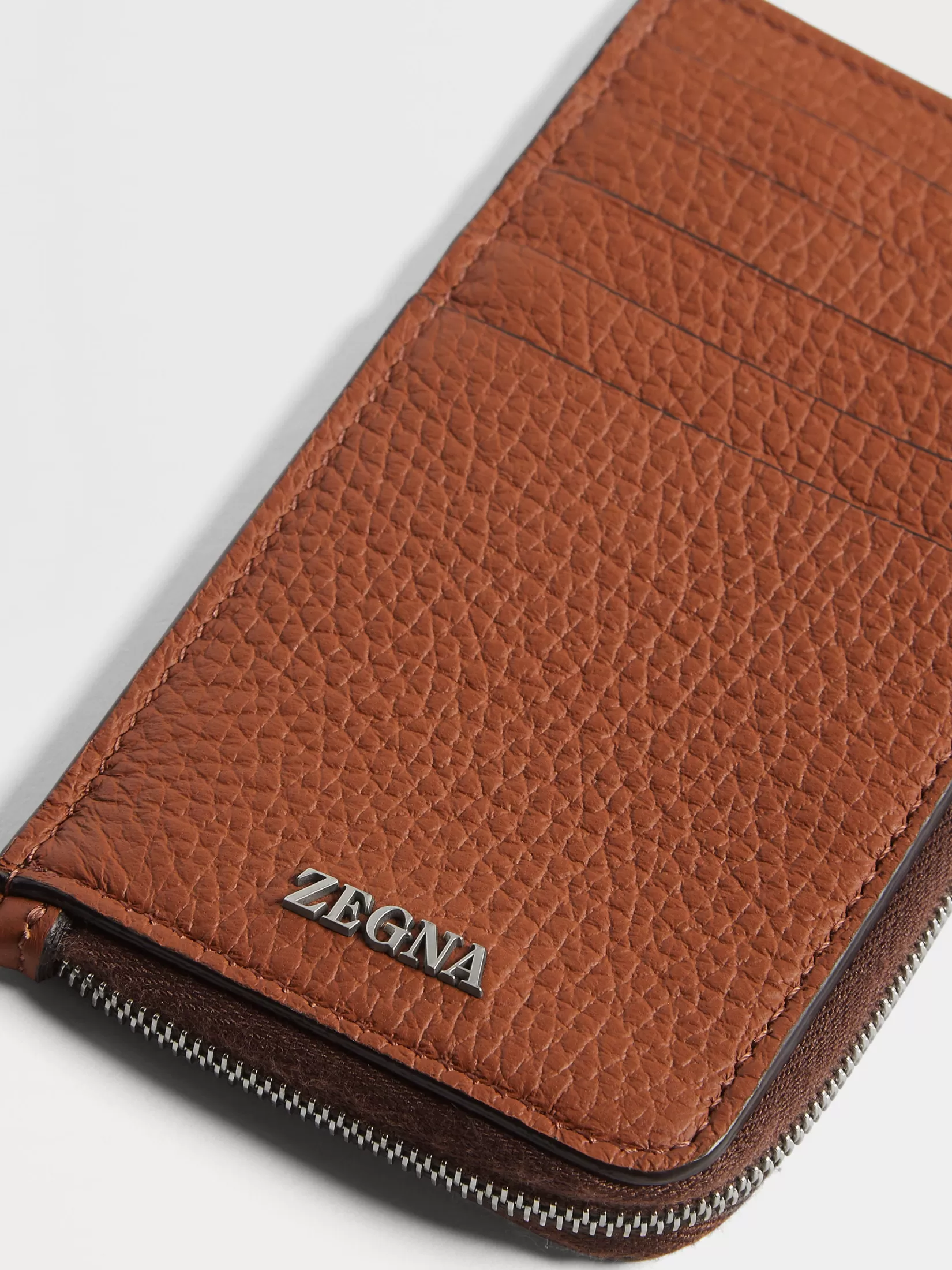 Outlet ZEGNA Cartera en Piel de Ciervo Color Foliage