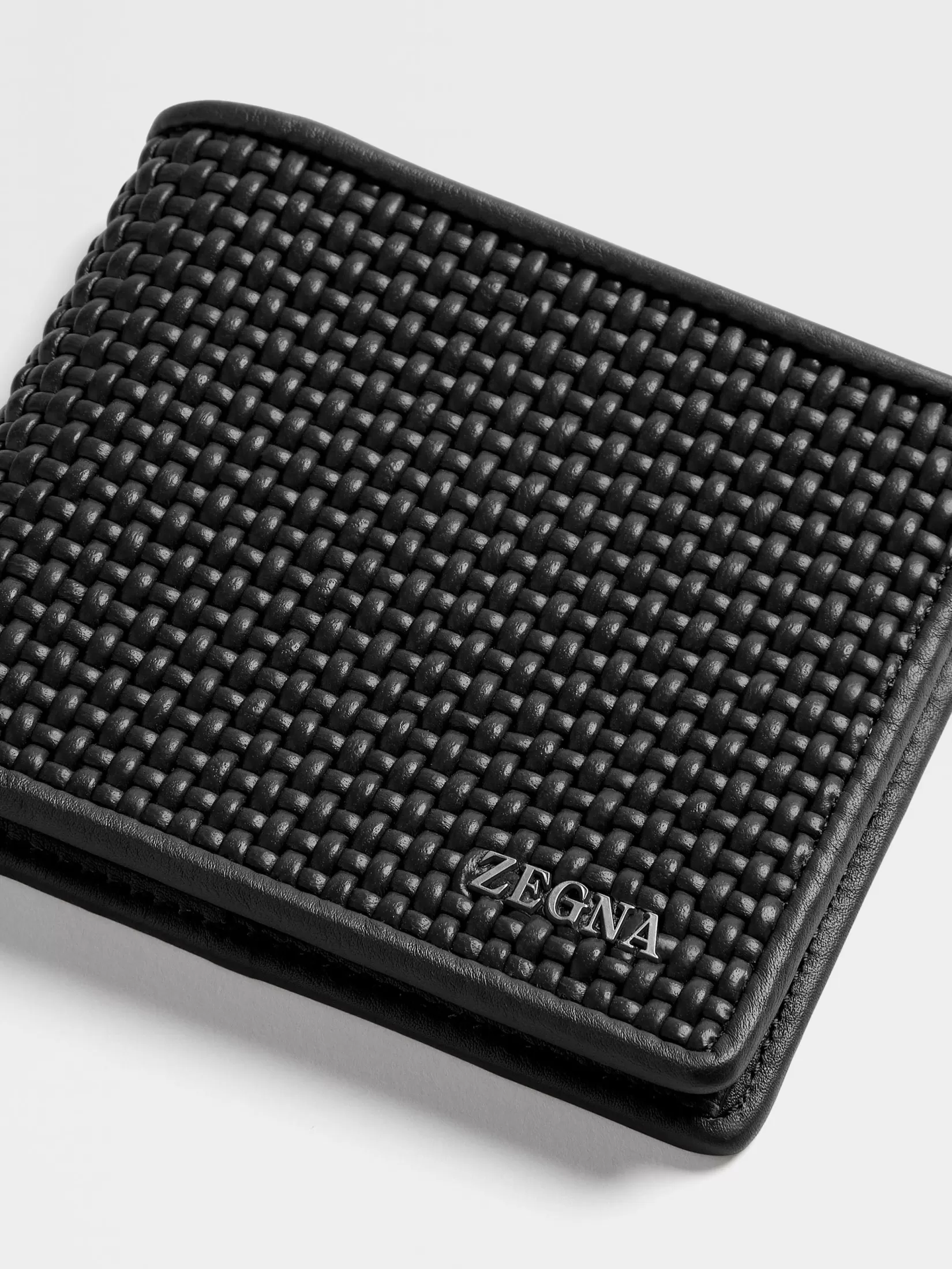 Best Sale ZEGNA Cartera Plegable de Piel PELLETESSUTA™ Color Negro