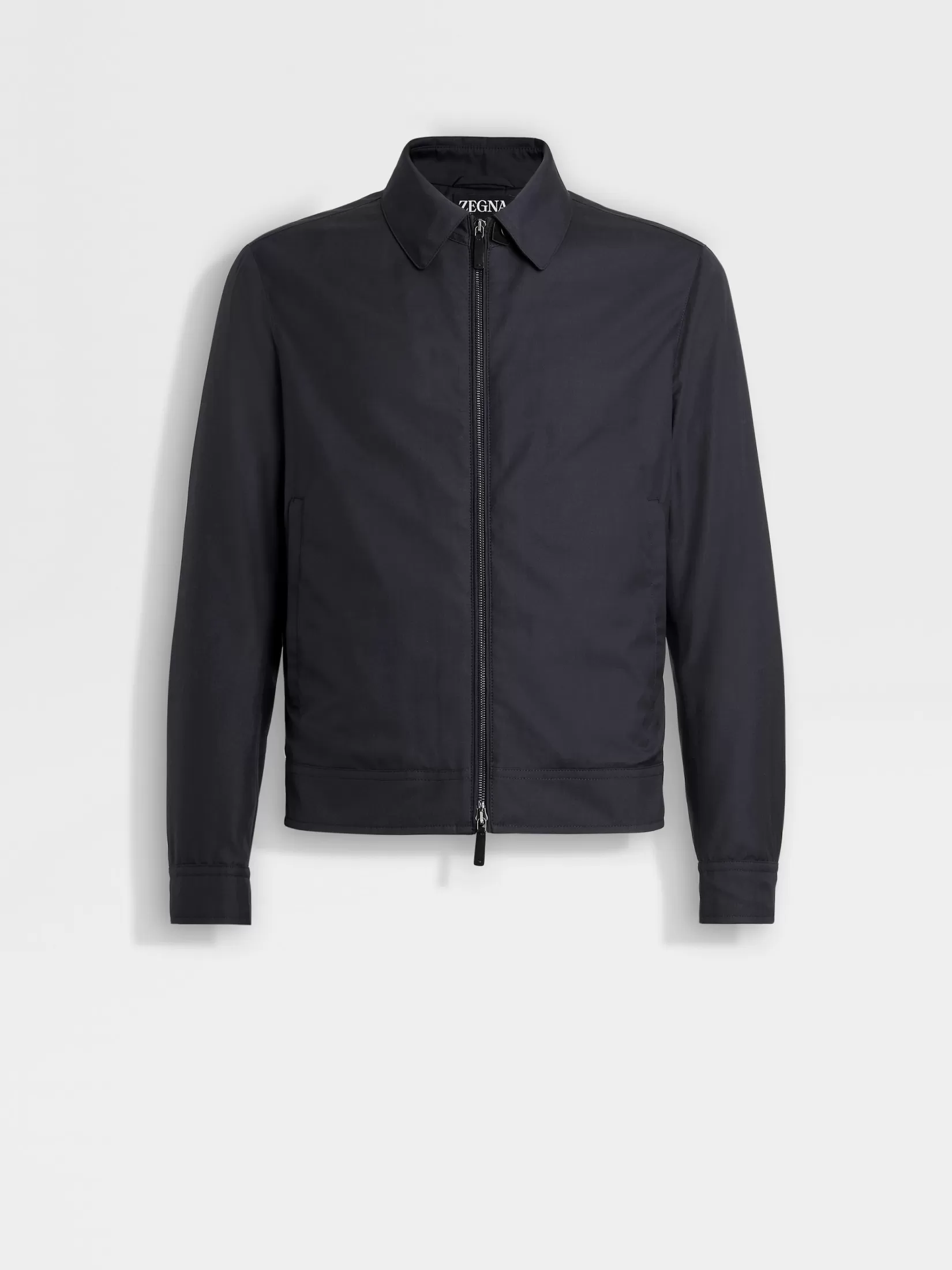 Outlet ZEGNA Cazadora con Cremallera de Seda y Lana Leggerissimo AzulMarino
