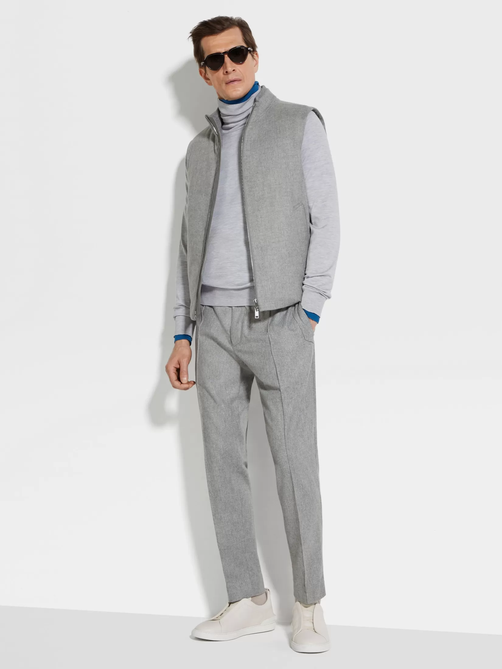 Sale ZEGNA Chaleco en Oasi Cashmere Elements Grismixto