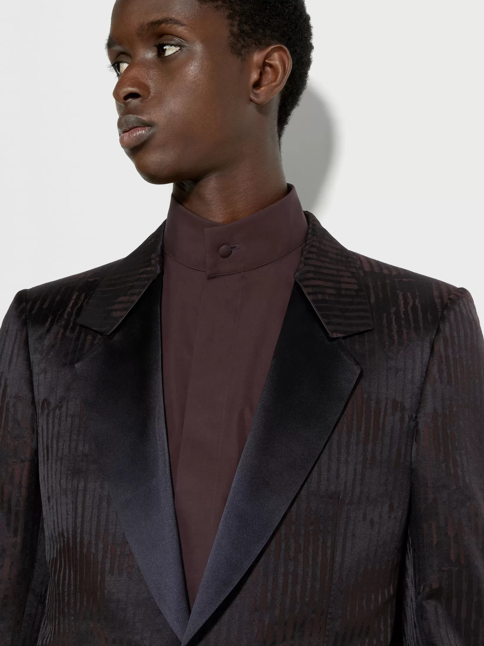 New ZEGNA Chaqueta de Fiesta en Lana y Seda Marrón Oscuro y Negro Marrónoscuro/Negro