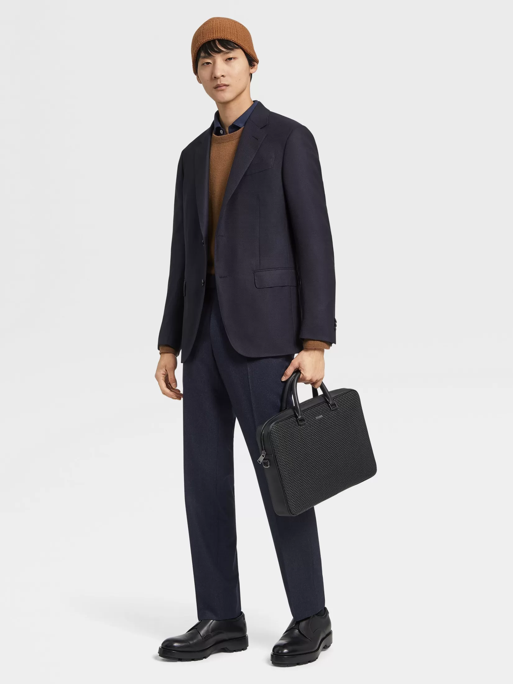 Outlet ZEGNA Chaqueta de Lana Elástica y Seda Trofeo™ Comfort Azul Marino Azulmarino