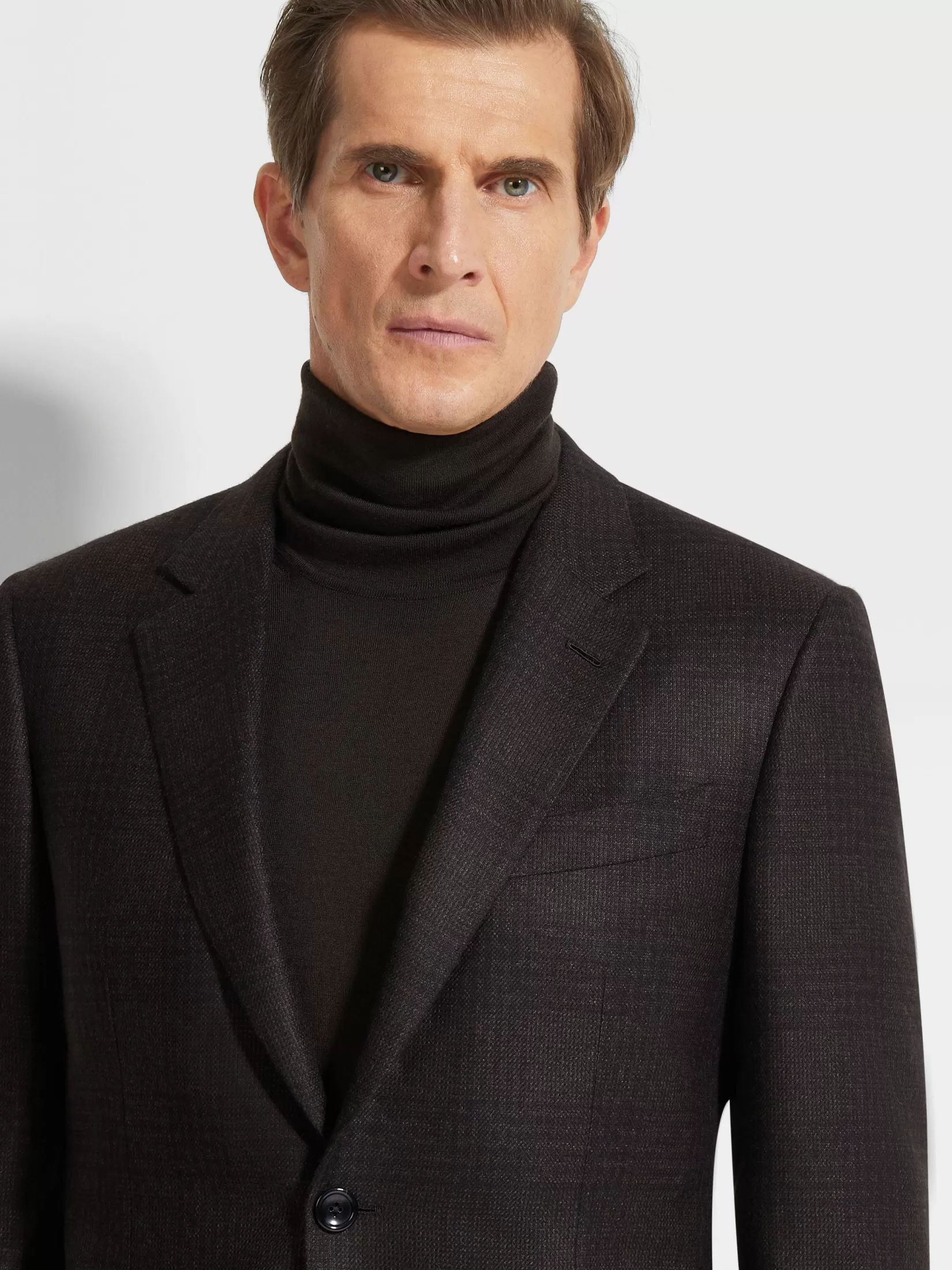 Fashion ZEGNA Chaqueta de Seda y Cachemira en Marrón Oscuro y Marrón Marrónoscuro/Marrón