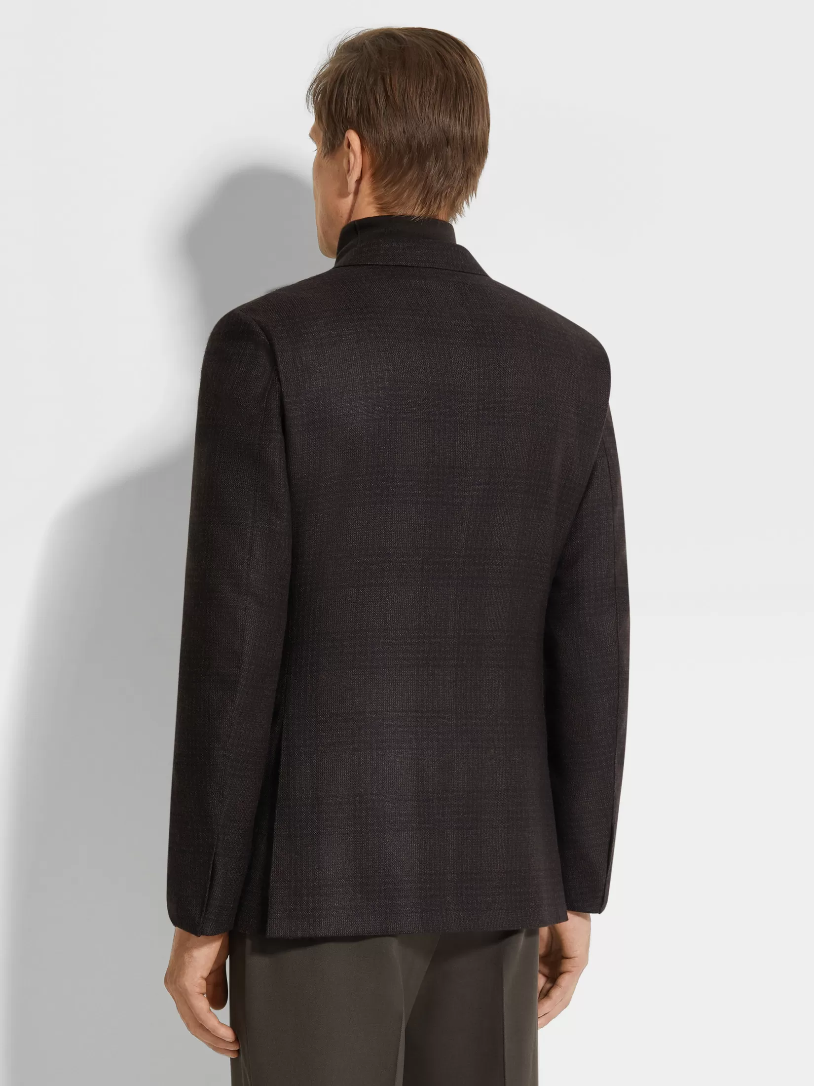 Fashion ZEGNA Chaqueta de Seda y Cachemira en Marrón Oscuro y Marrón Marrónoscuro/Marrón