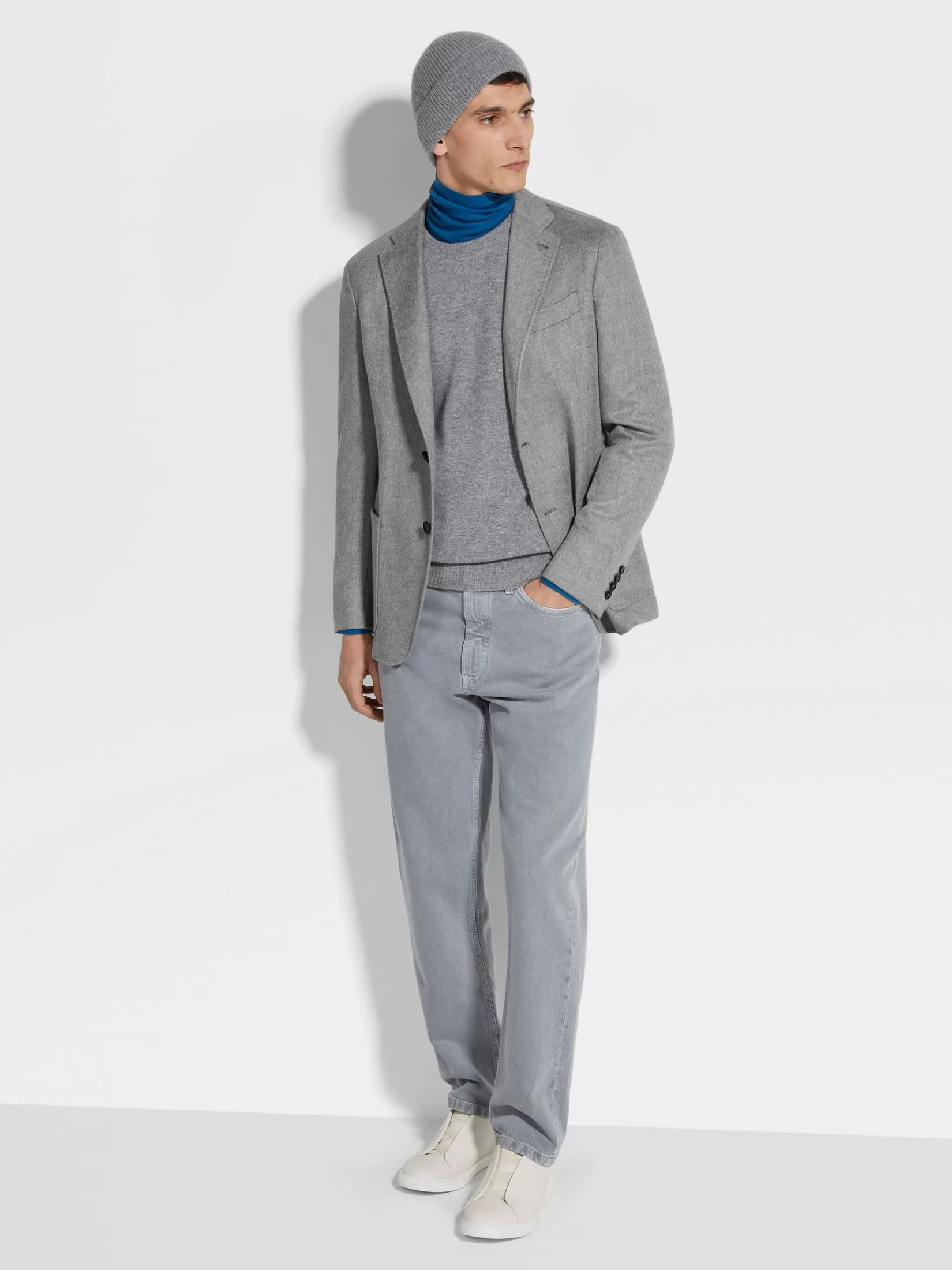Outlet ZEGNA Chaqueta en Oasi Cashmere Gris Mixto Grismixto