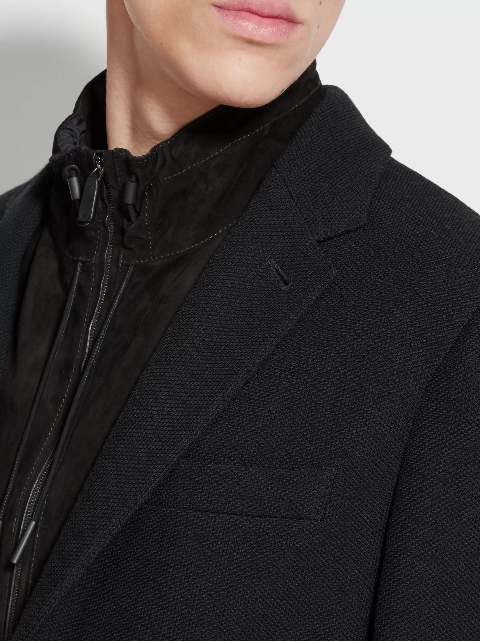 Cheap ZEGNA Chaqueta en Punto de Mezcla de Lana High Performance™ Jersey Color Negro