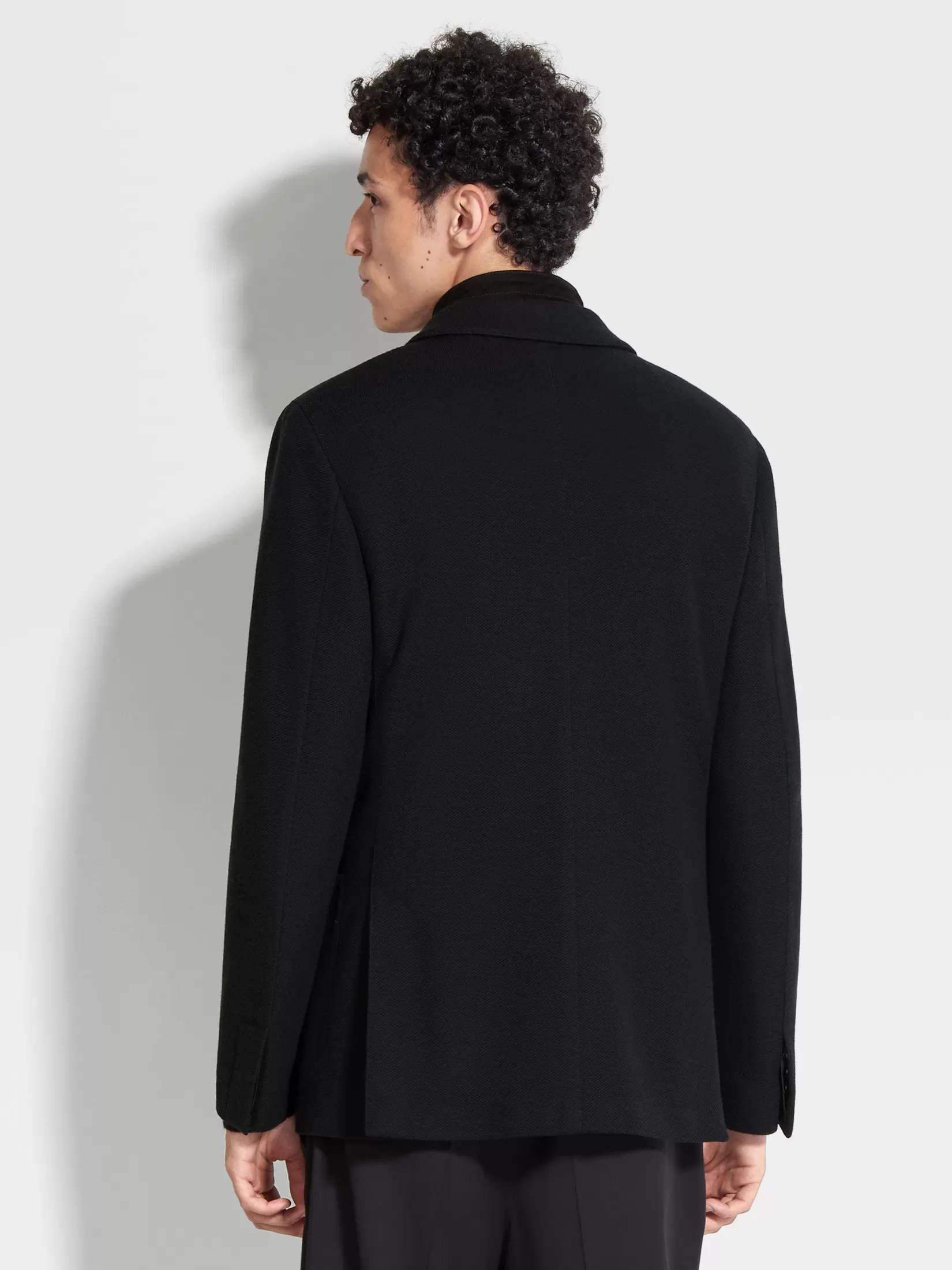 Cheap ZEGNA Chaqueta en Punto de Mezcla de Lana High Performance™ Jersey Color Negro
