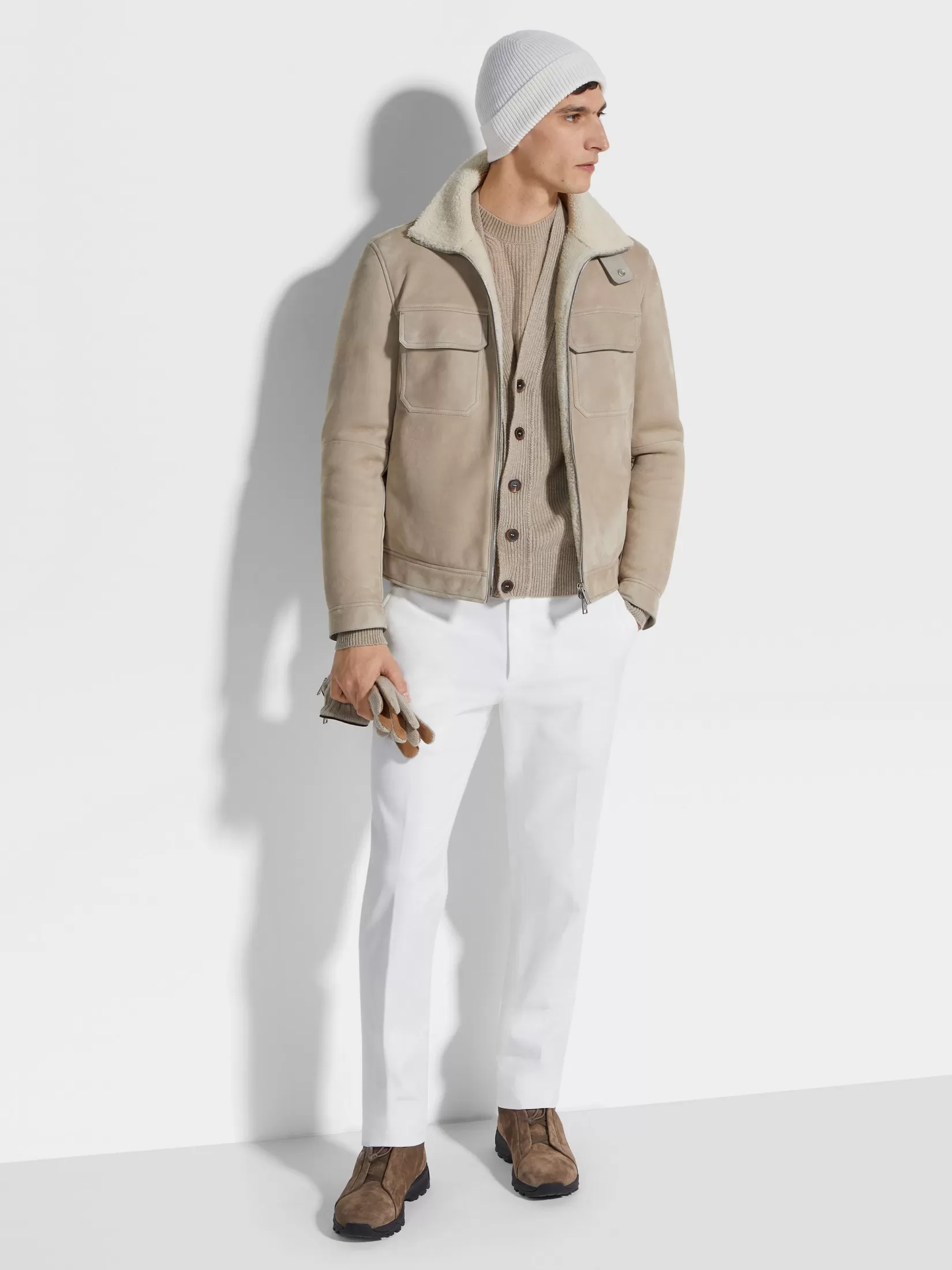 Fashion ZEGNA Chaqueta Fina de Lana de Borrego Grispardoclaro