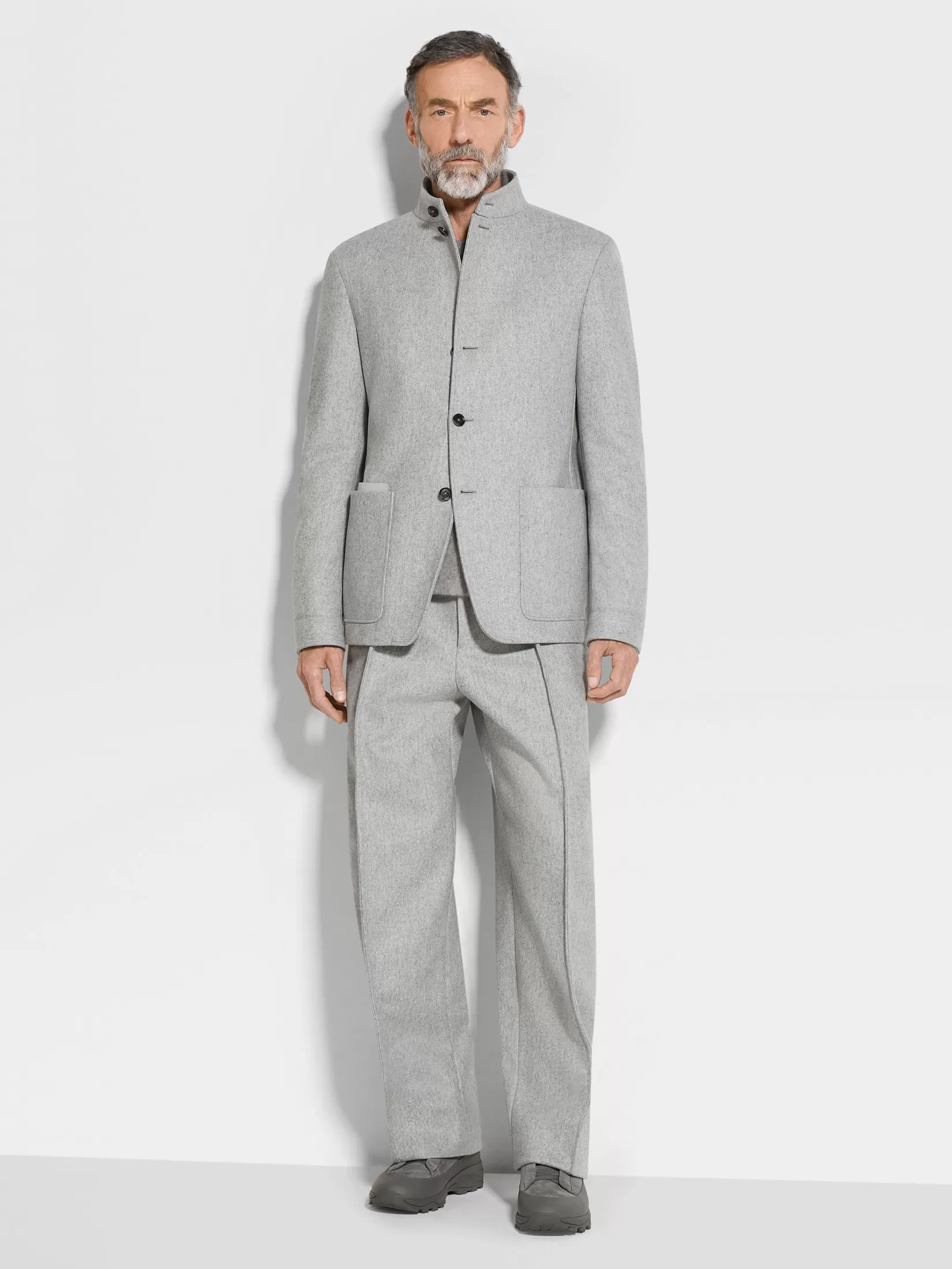 Best ZEGNA Chaqueta Il Conte en Trofeo Cashmere Grisclaro