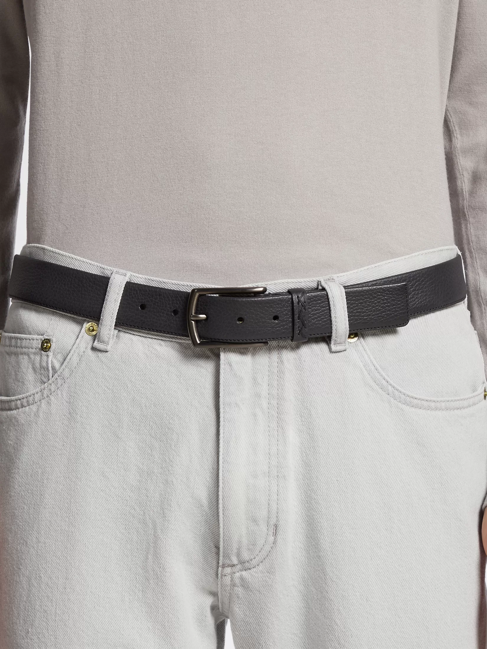 Best Sale ZEGNA Cinturón de Piel Color Negro