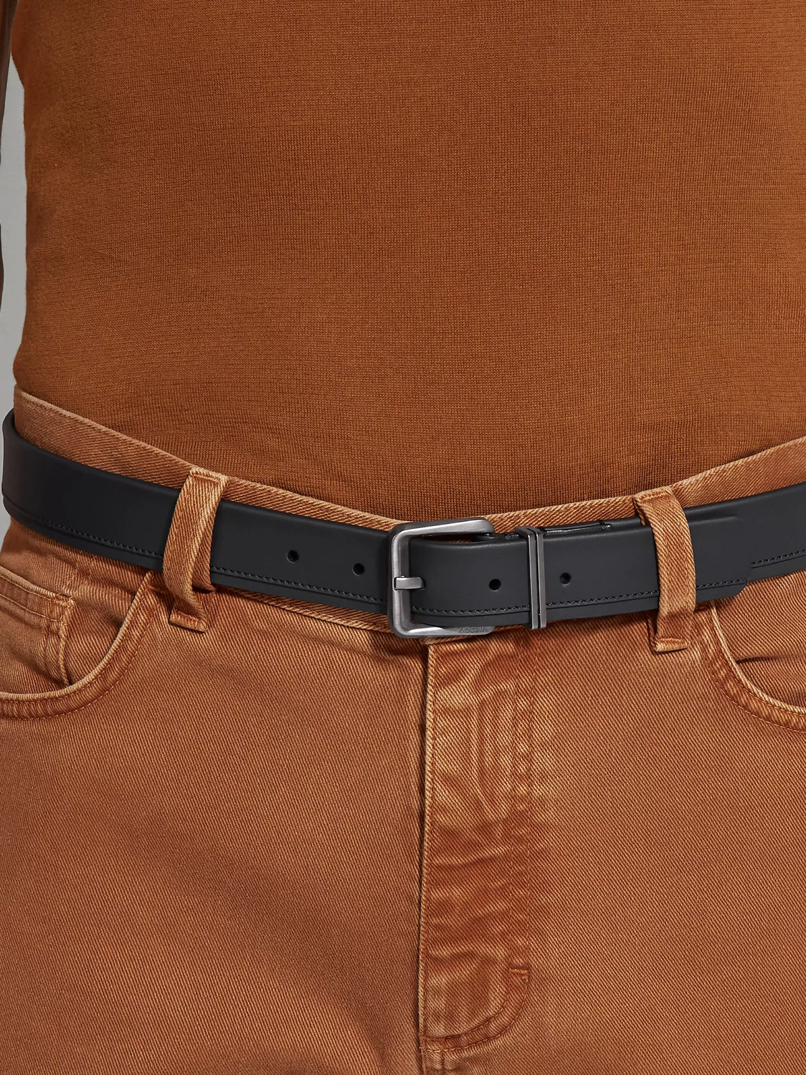 Flash Sale ZEGNA Cinturón de Piel Color Negro