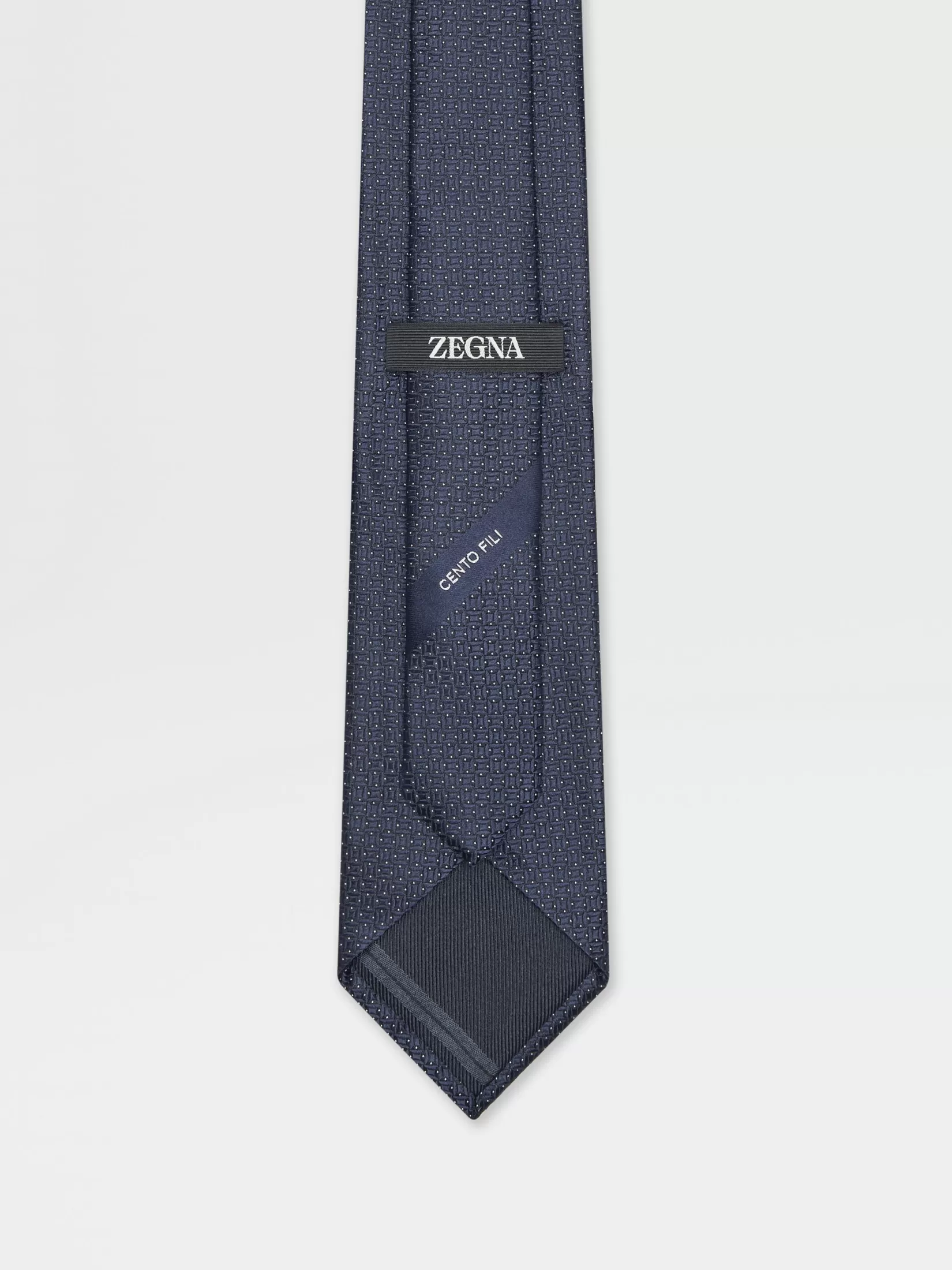 Clearance ZEGNA Corbata de Seda CENTO FILI Color Azul Oscuro Azuloscuro