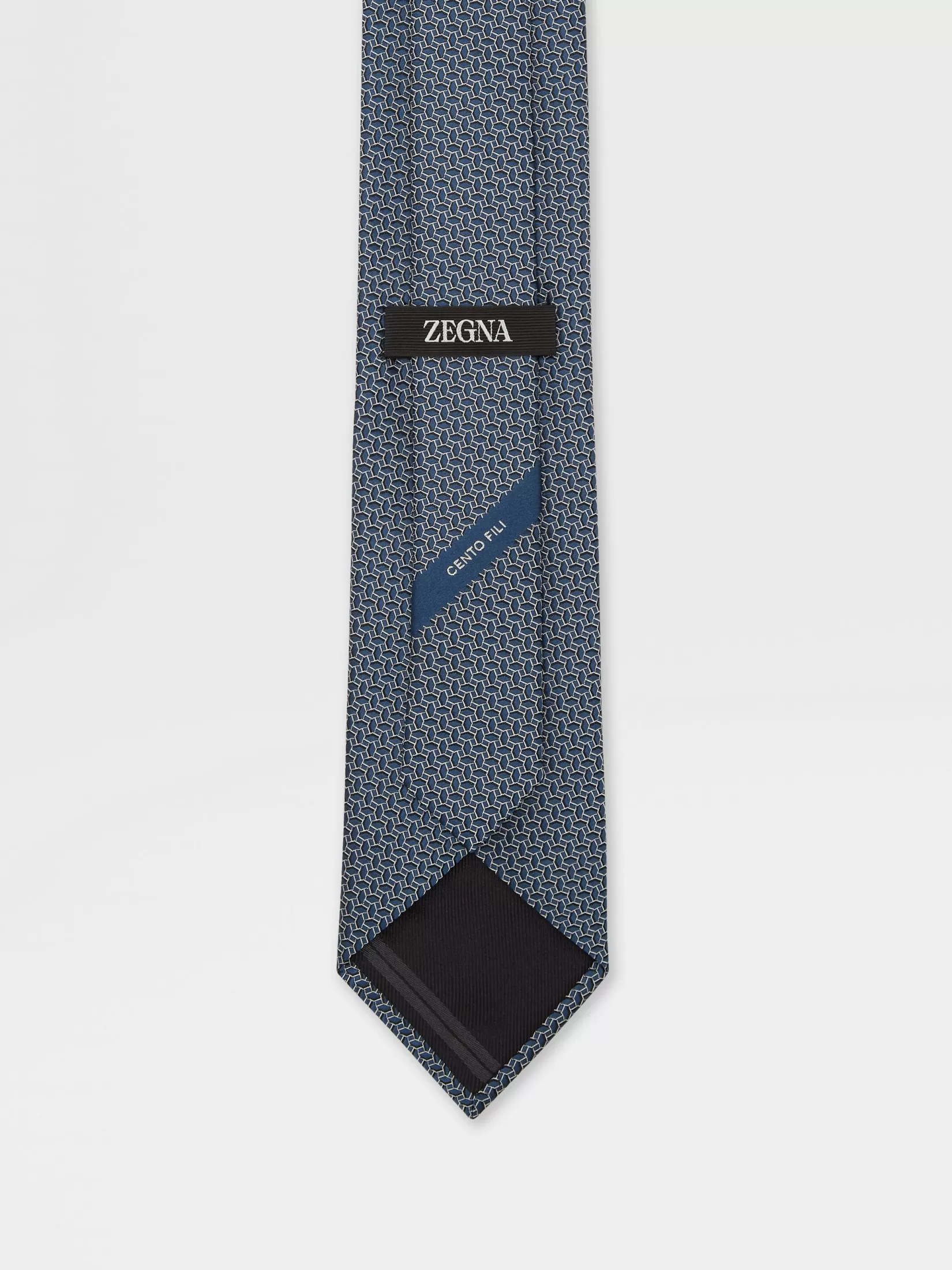 Sale ZEGNA Corbata de Seda CENTO FILI Color Verde Azulado Verdeazulado