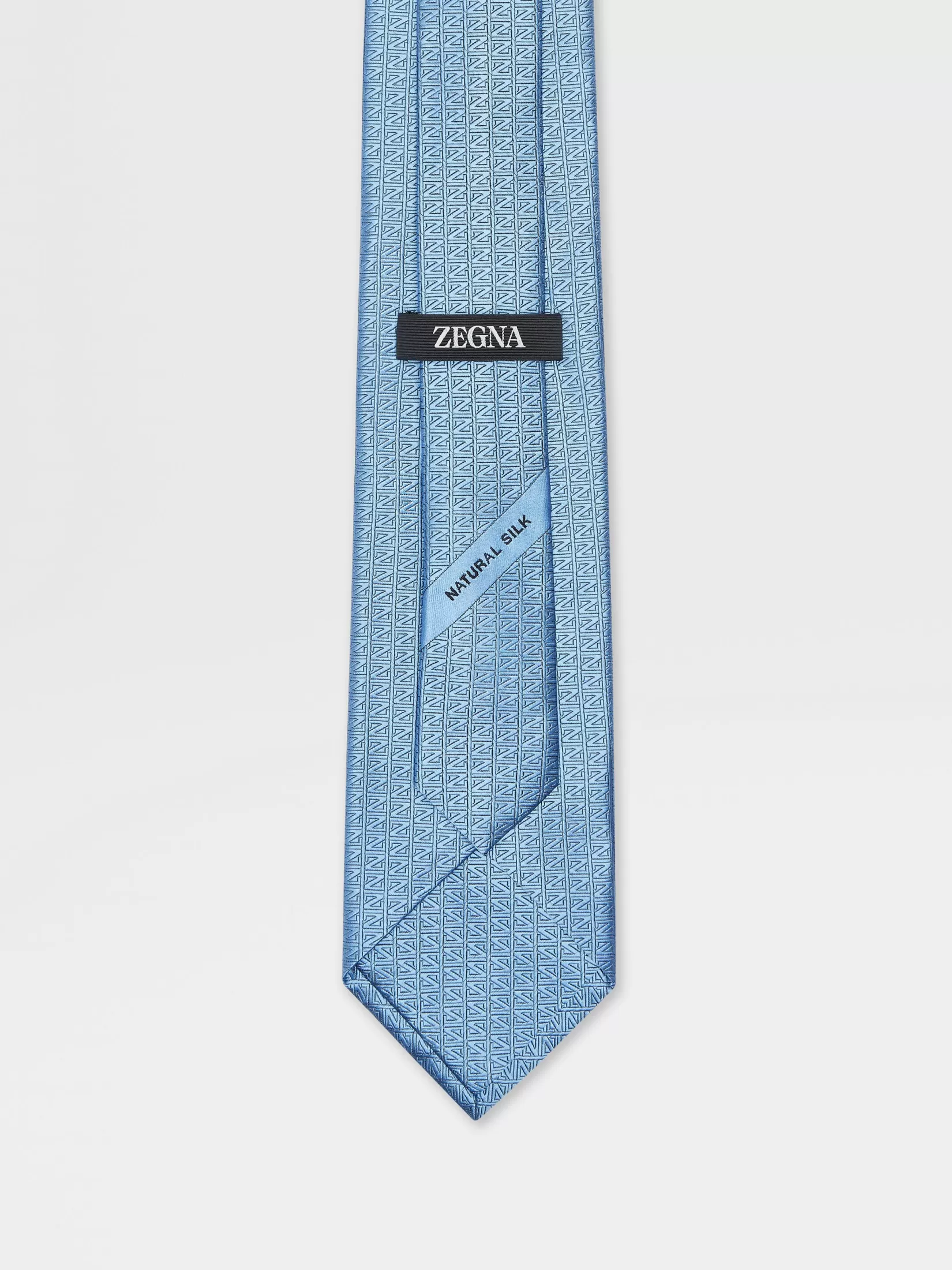 Sale ZEGNA Corbata en Natural Silk Color Azul Claro Azulclaro
