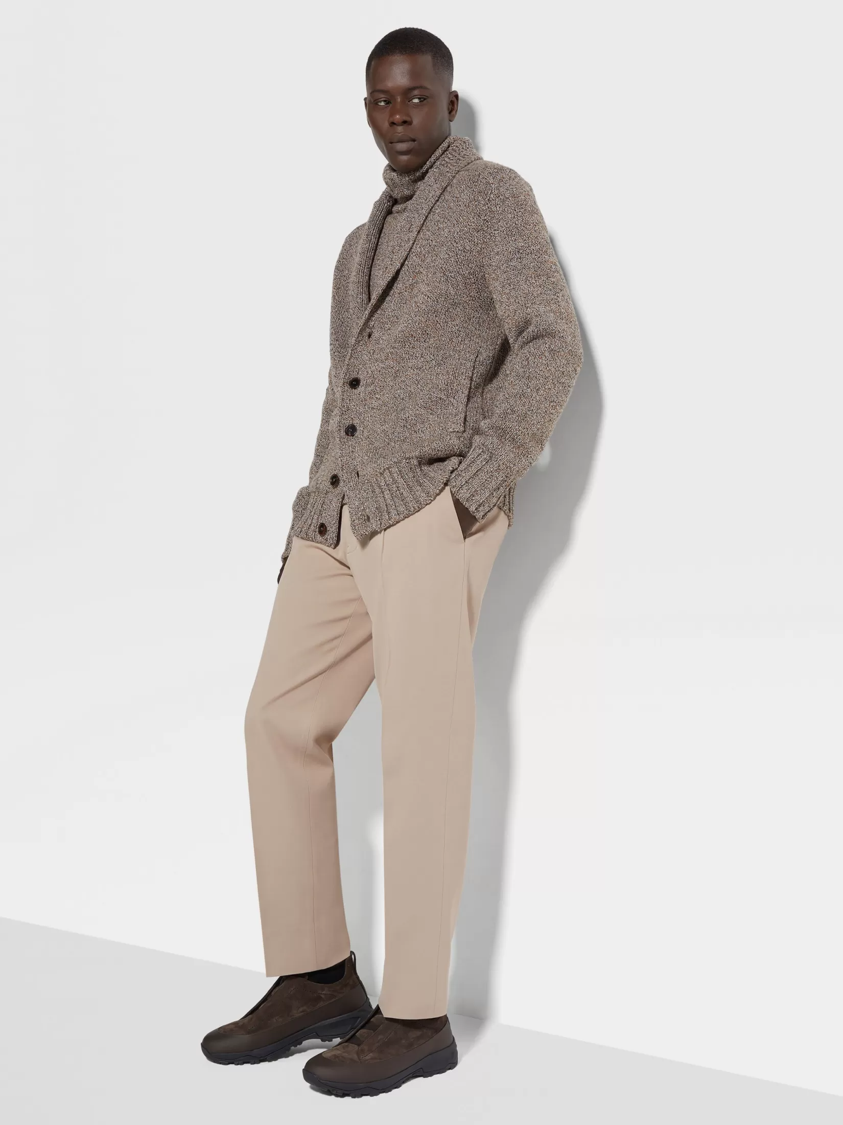 Fashion ZEGNA Cárdigan en Oasi Cashmere Color Foliage Oscuro y Pardo Foliageoscuro/Grispardo