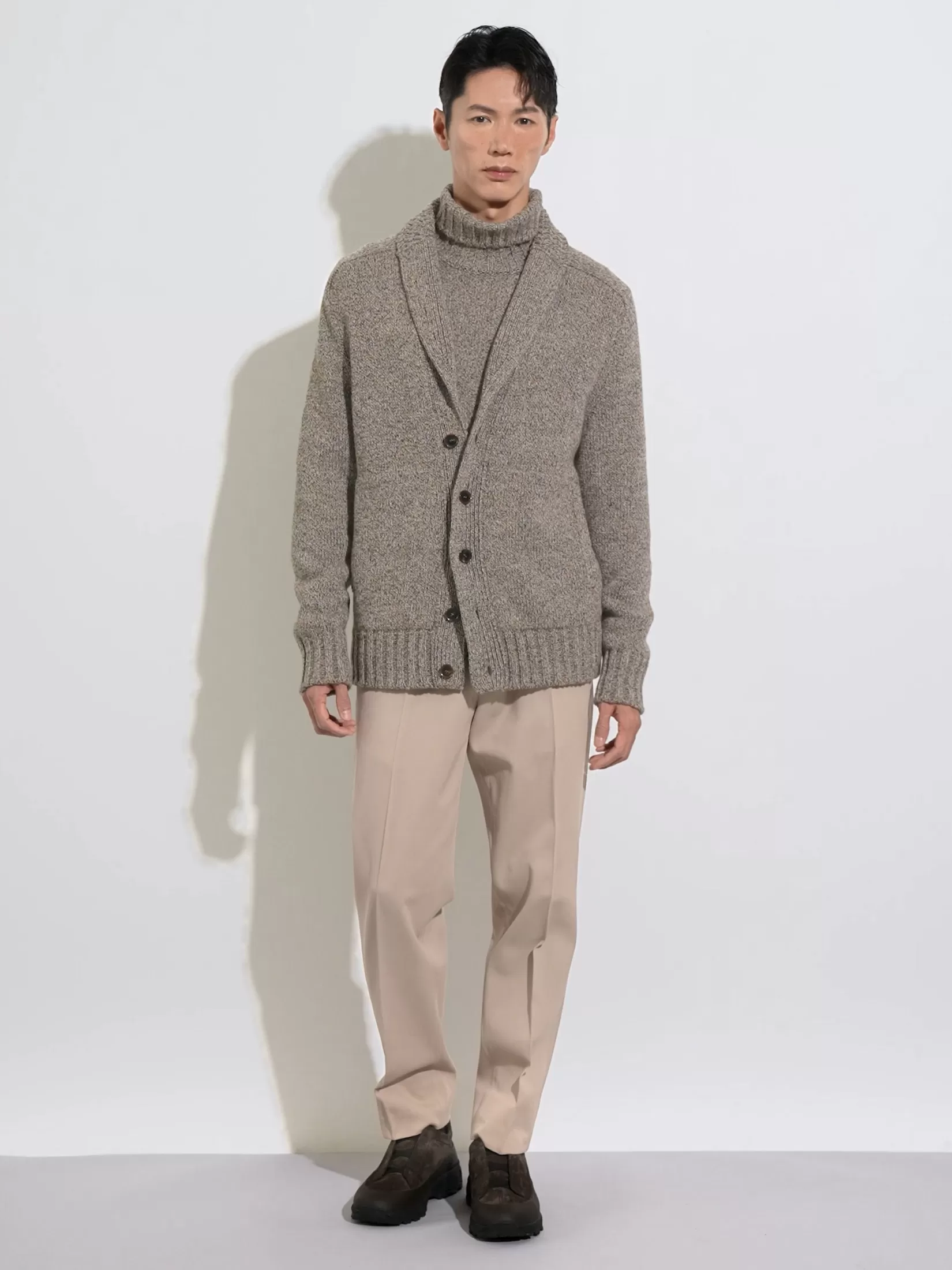 Fashion ZEGNA Cárdigan en Oasi Cashmere Color Foliage Oscuro y Pardo Foliageoscuro/Grispardo