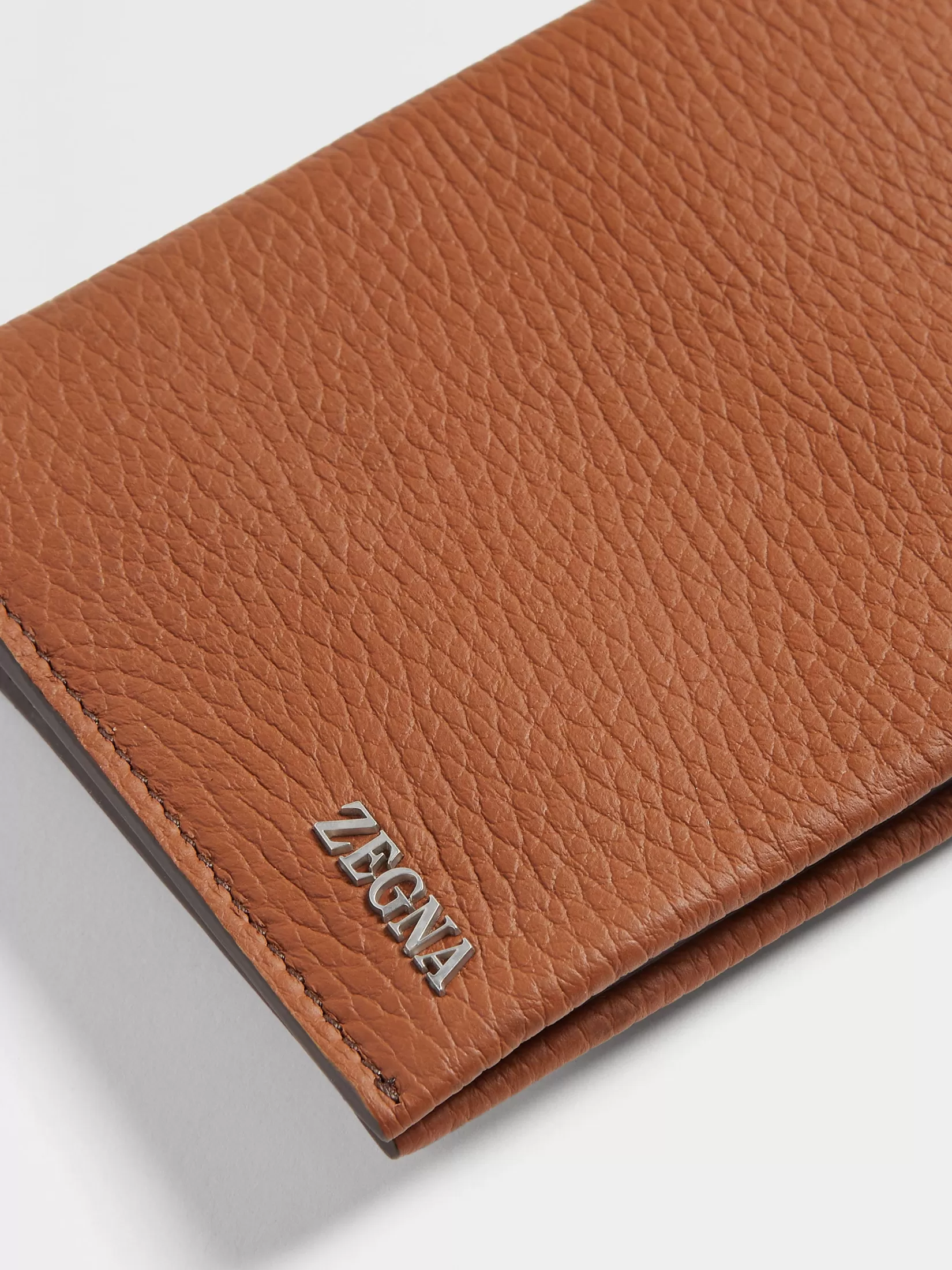 New ZEGNA Funda para Pasaporte en Piel de Ciervo Color Foliage