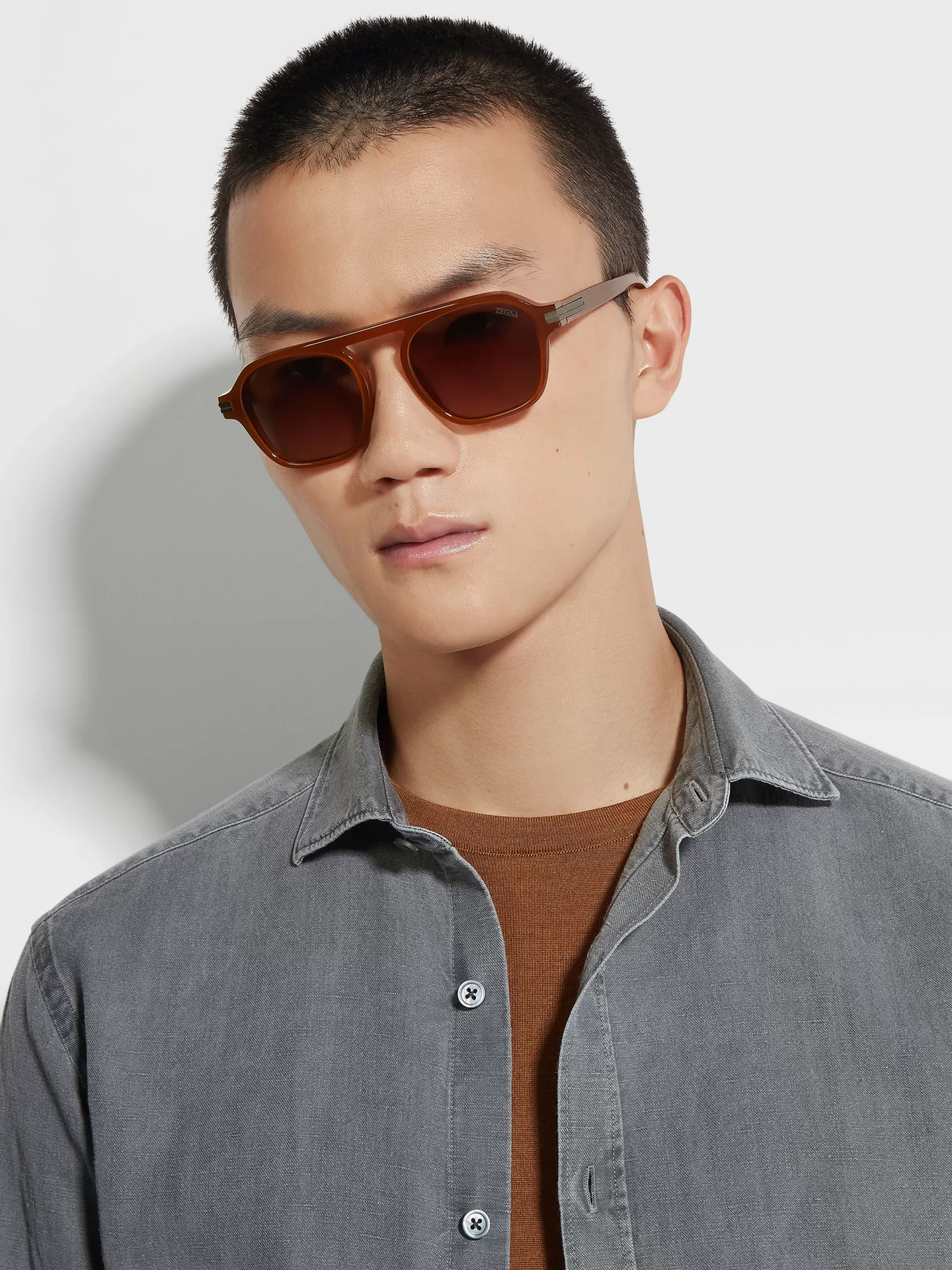 Best ZEGNA Gafas de Sol Aurora II en Acetato Color Foliage