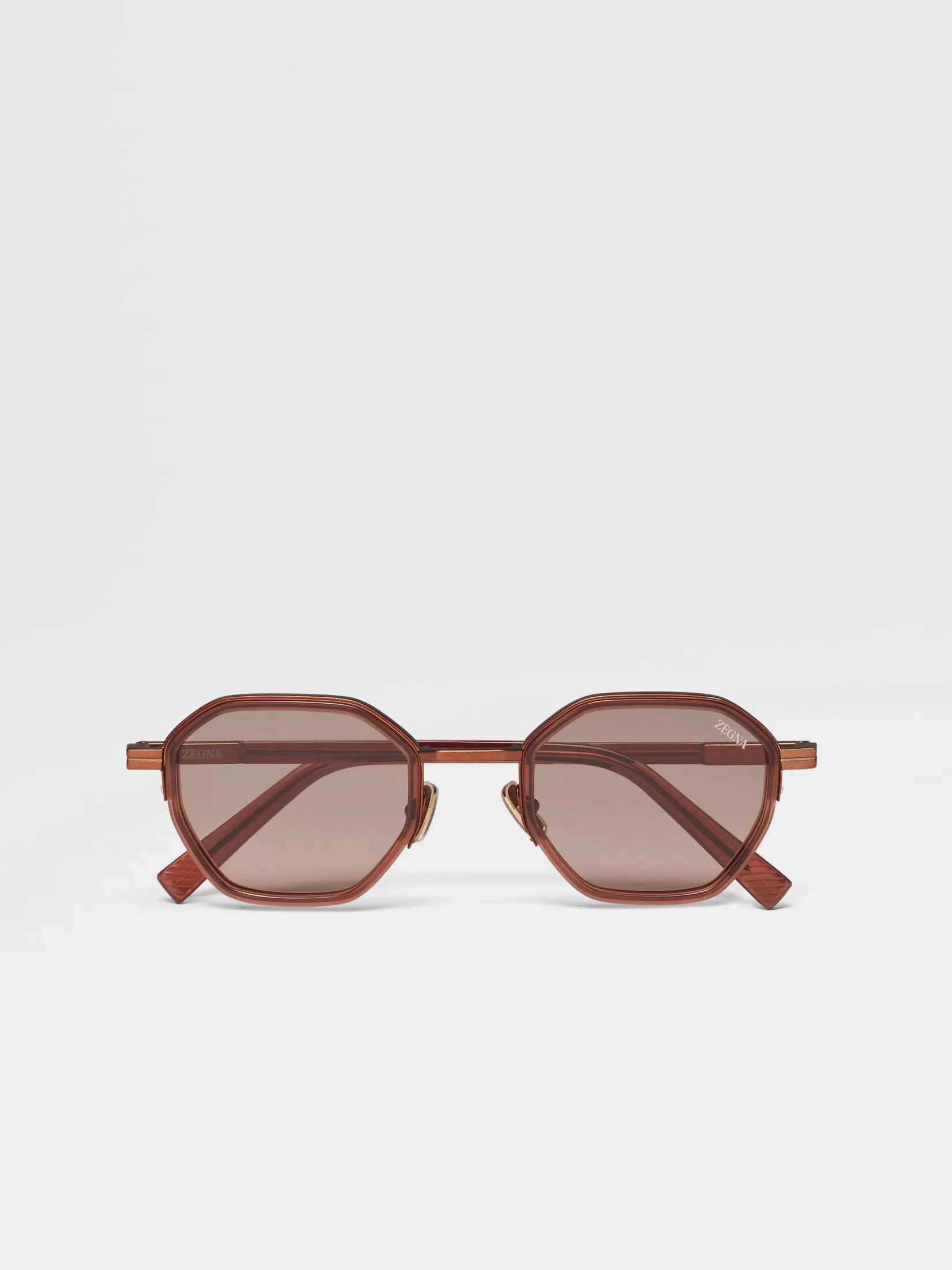 Store ZEGNA Gafas de Sol en Acetato y Metal Color Marrón Transparente Marróntransparente