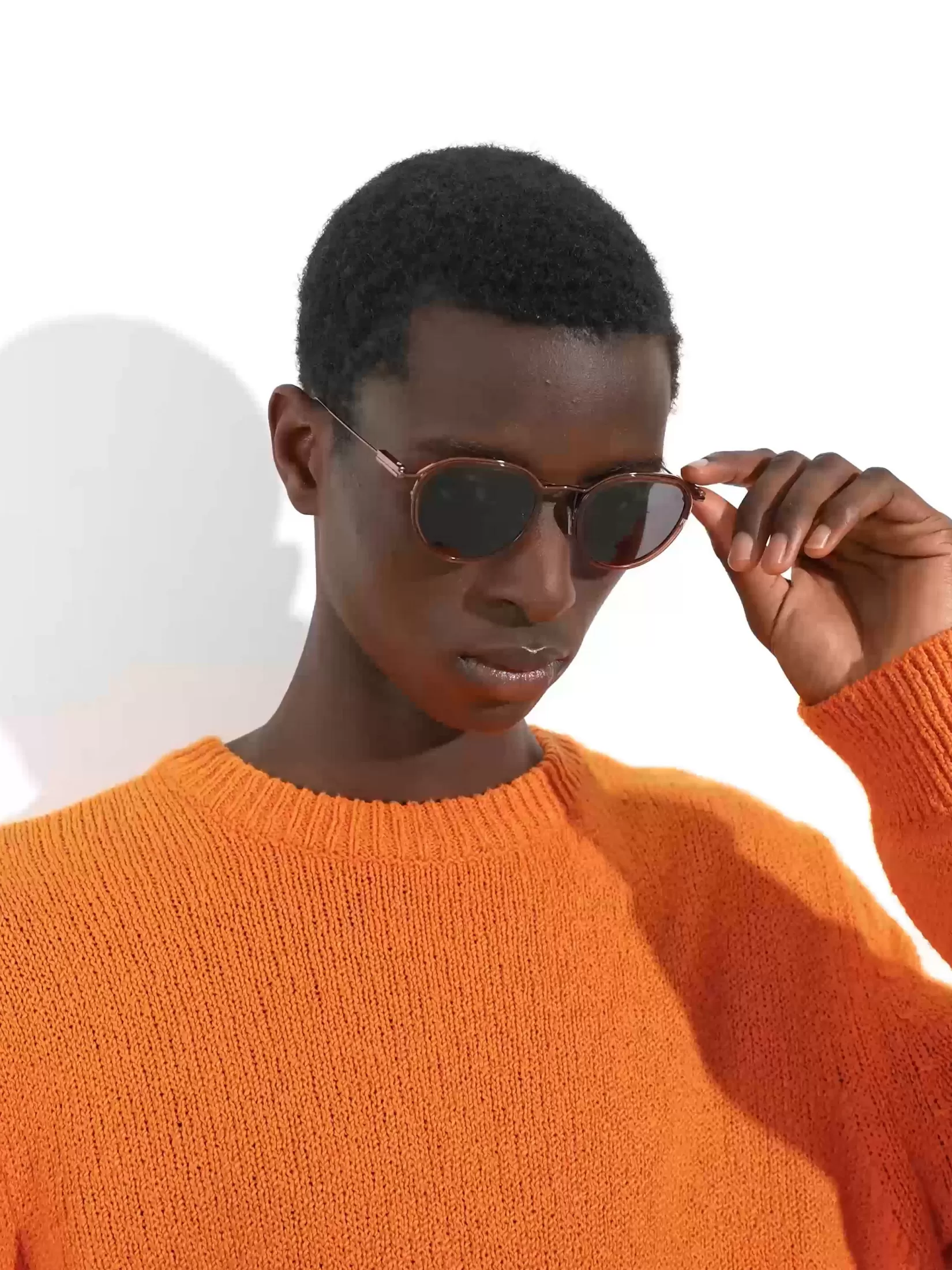 Outlet ZEGNA Gafas de Sol en Acetato y Metal Color Marrón Transparente Marróntransparente