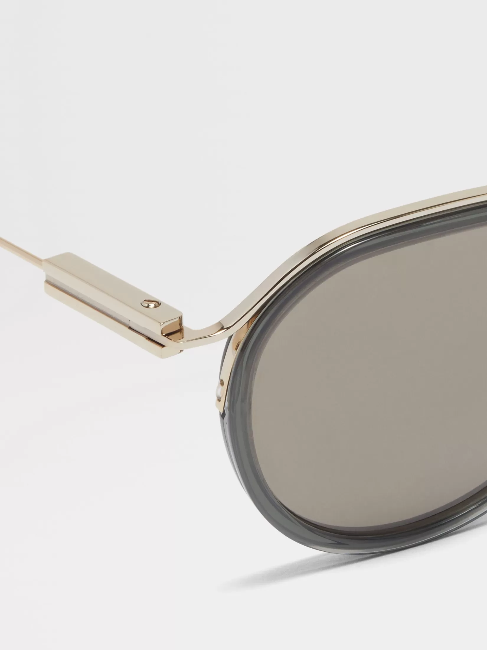 Store ZEGNA Gafas de Sol en Acetato y Metal Color Verde Transparente y Dorado Pálido Verdetransparente/doradopálido