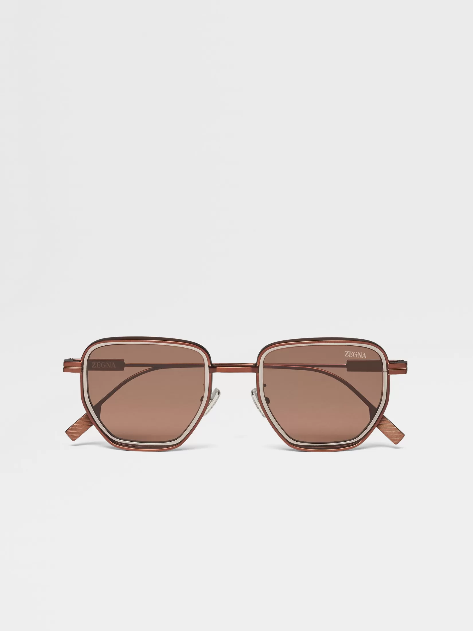 Fashion ZEGNA Gafas de Sol en Metal Color Foliage Anilina Satinado Foliageanilinasatinado