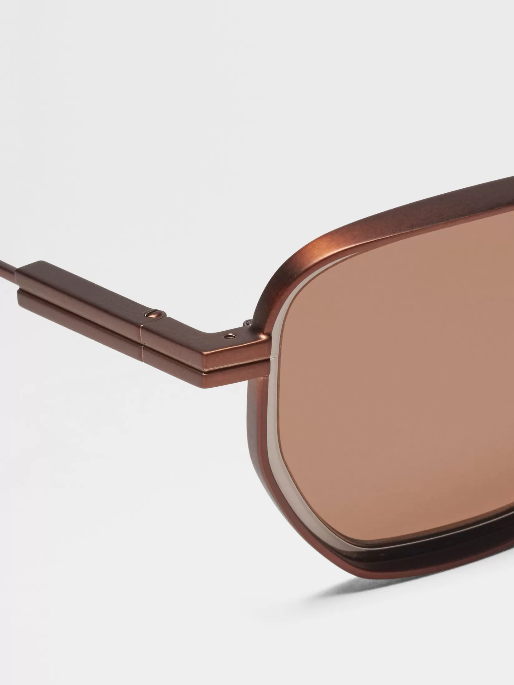 Fashion ZEGNA Gafas de Sol en Metal Color Foliage Anilina Satinado Foliageanilinasatinado