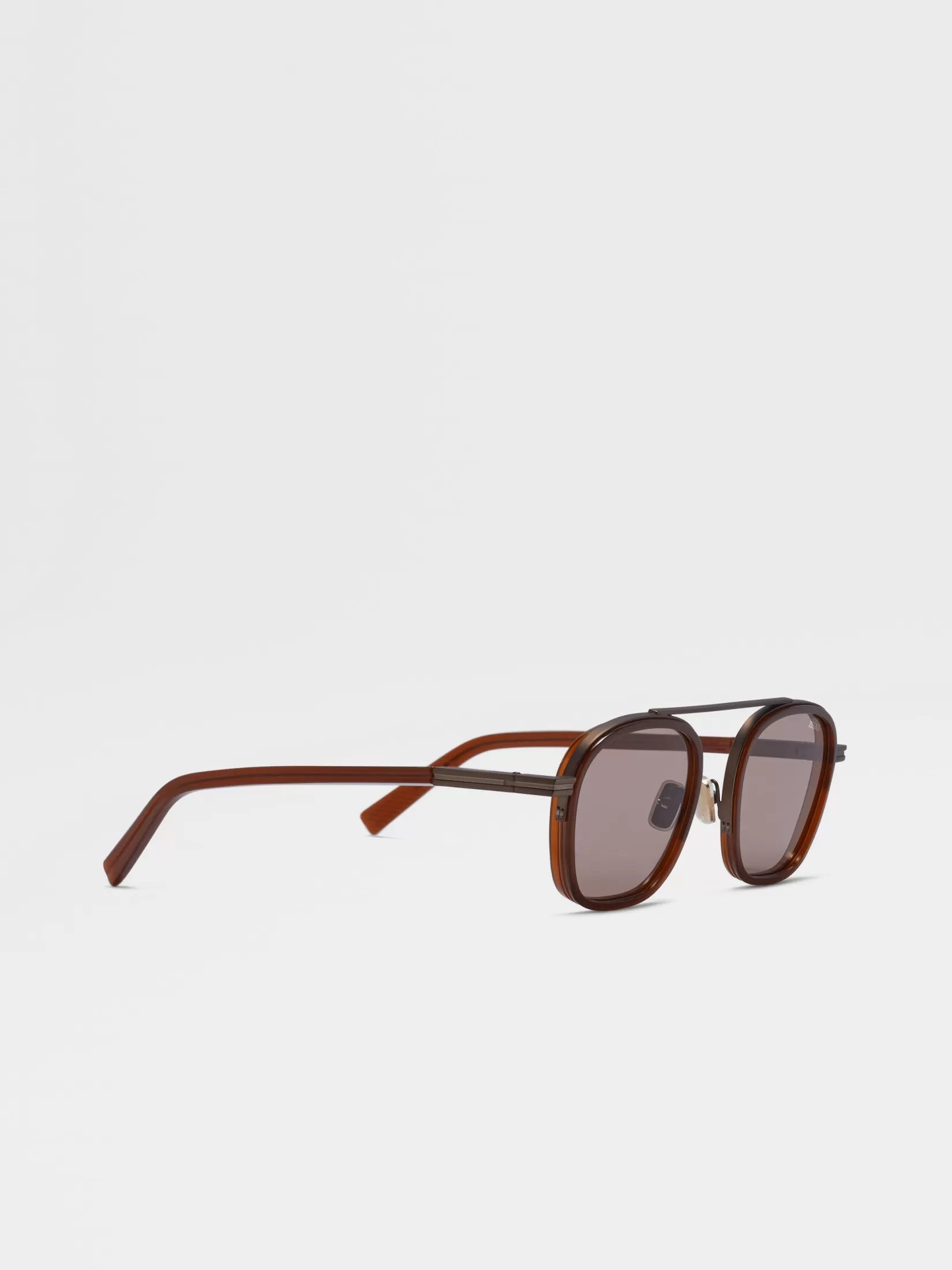 Outlet ZEGNA Gafas de Sol Orizzonte I en Acetato y Metal Color Foliage Oscuro Foliageoscuro