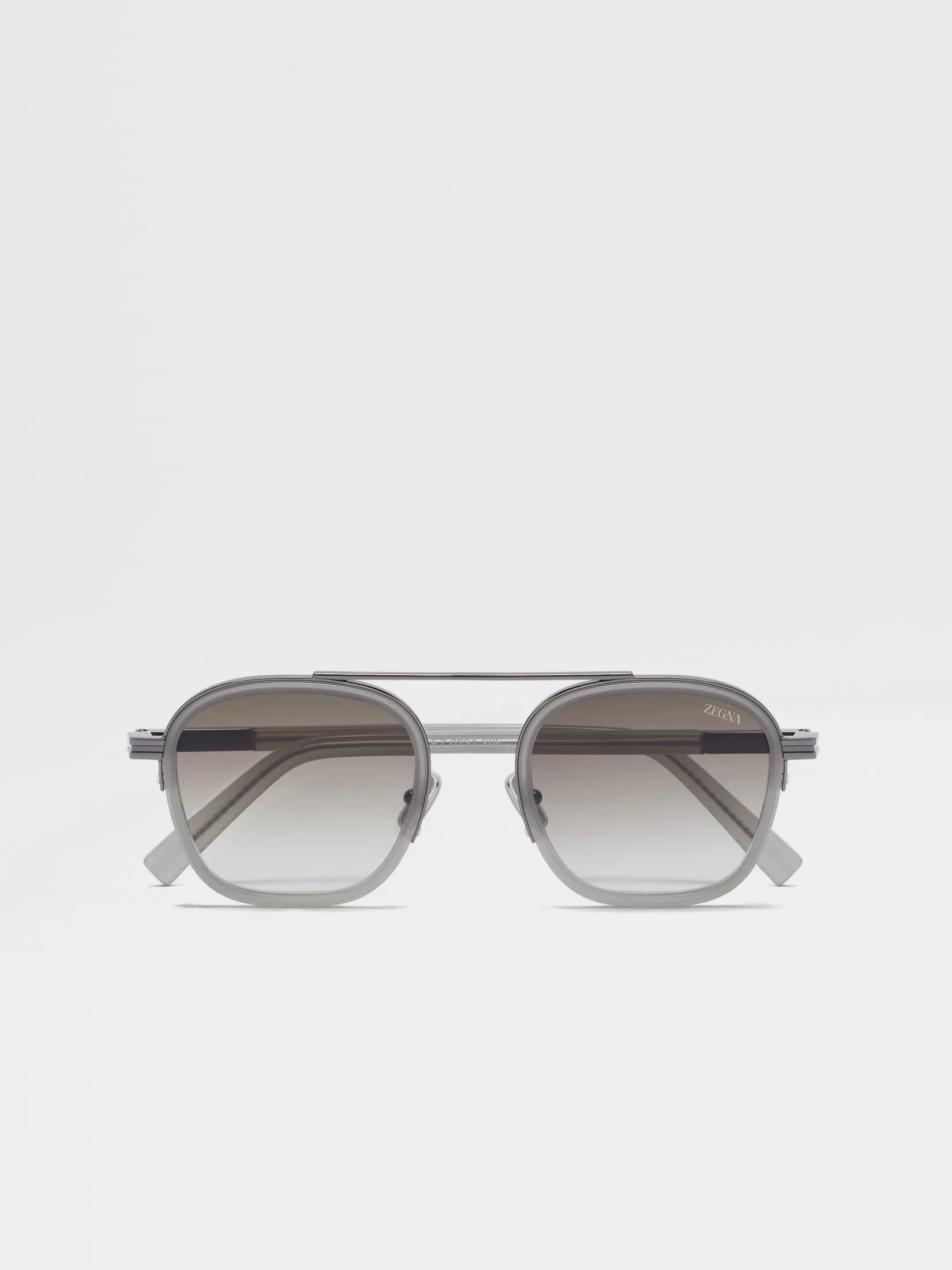 Store ZEGNA Gafas de Sol Orizzonte I en Acetato y Metal Color Gris