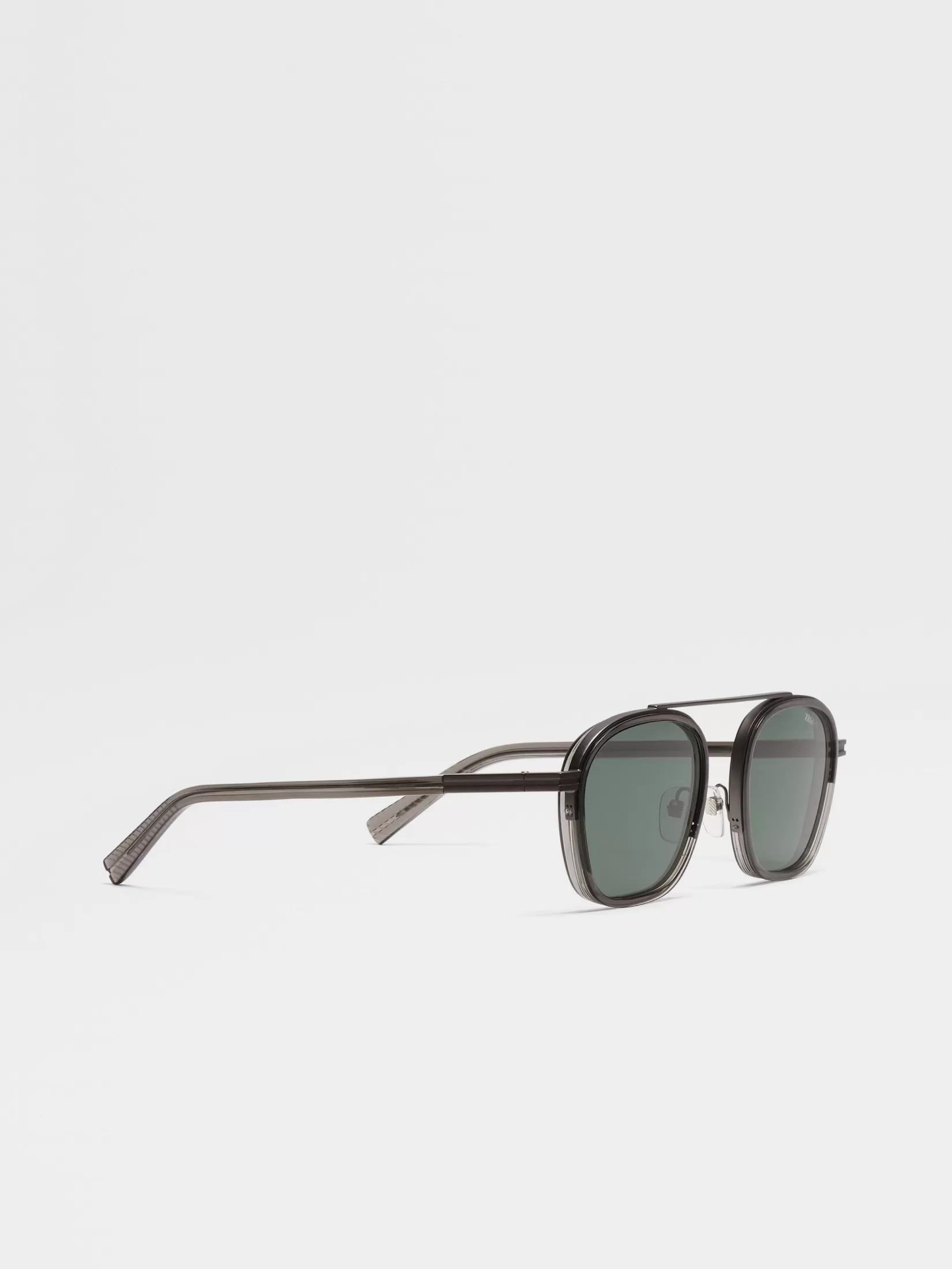 Store ZEGNA Gafas de Sol Orizzonte I en Acetato y Metal Color Gris Oscuro Transparente Grisoscurotransparente