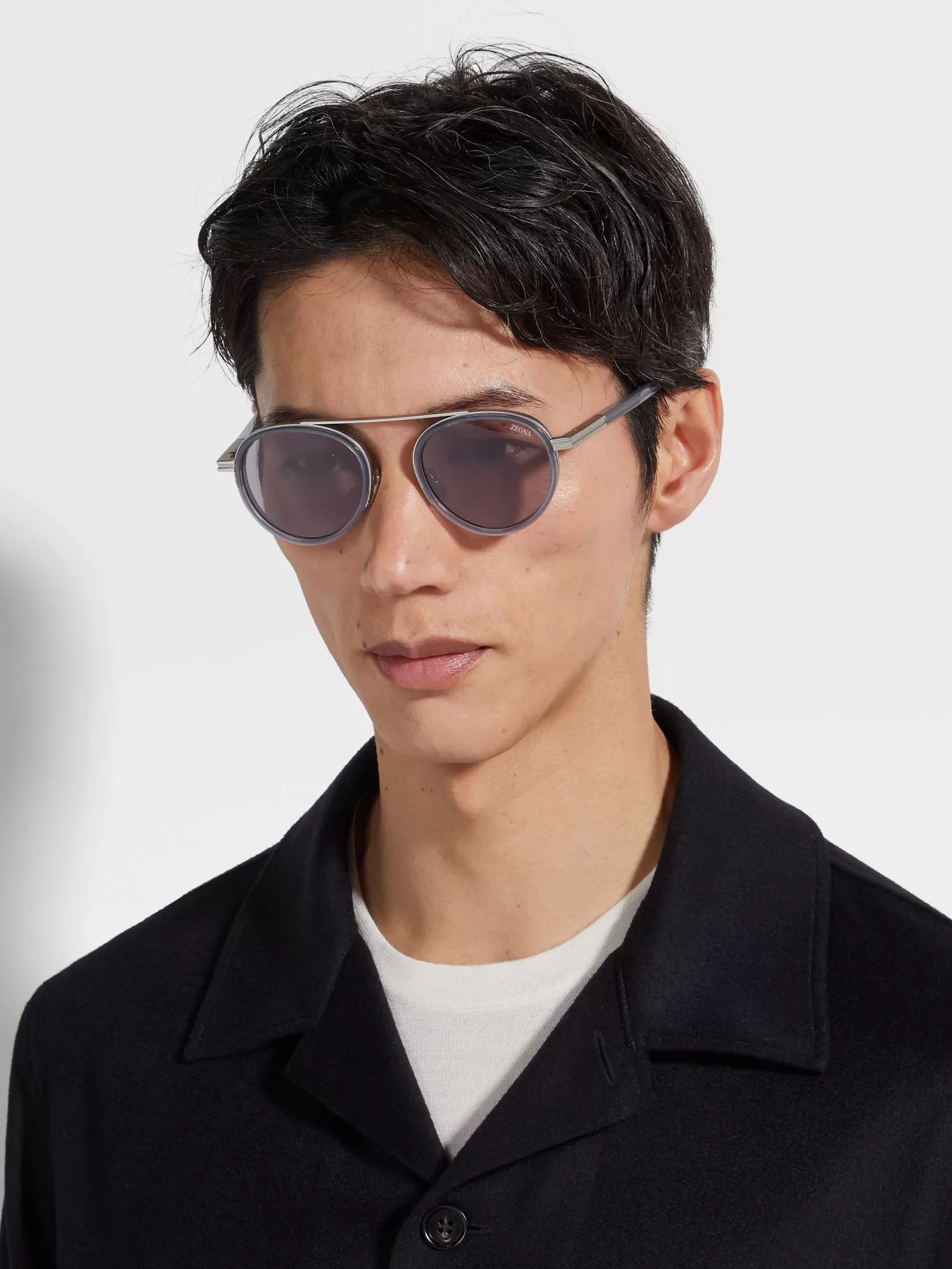Discount ZEGNA Gafas de Sol Orizzonte II en Acetato y Metal Color Gris Ópalo Grisópalo