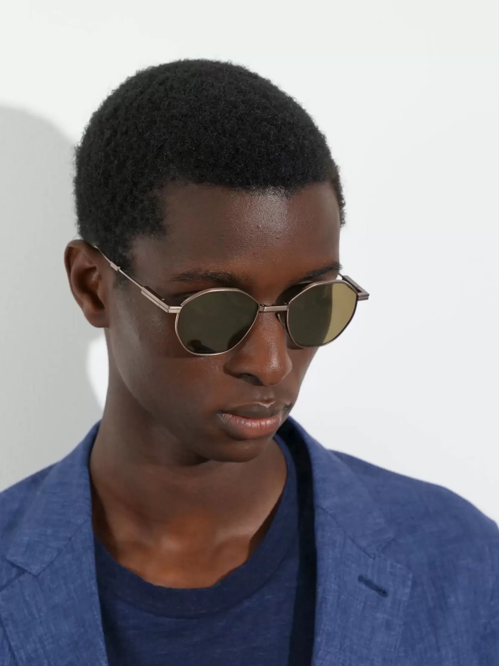 Discount ZEGNA Gafas de Sol Plegables en Titanio Color Bronce Claro Bronceclaro