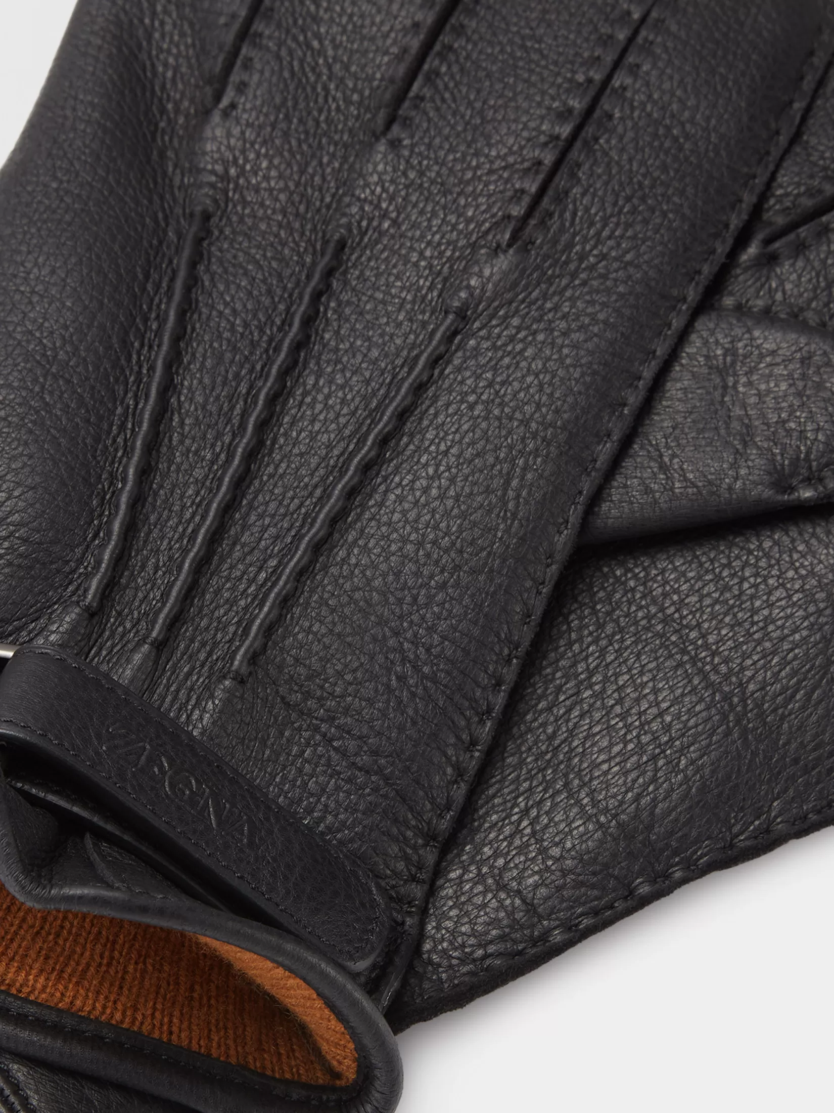 Flash Sale ZEGNA Guantes en Piel de Ciervo Color Negro
