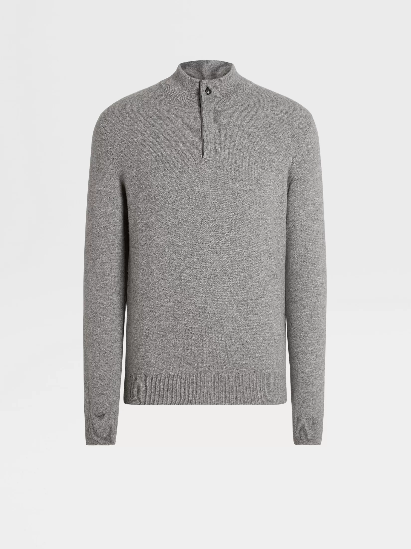 Cheap ZEGNA Jersey con Cuello de Chimenea y Cremallera en Oasi Cashmere Color Gris Mixto Grismixto