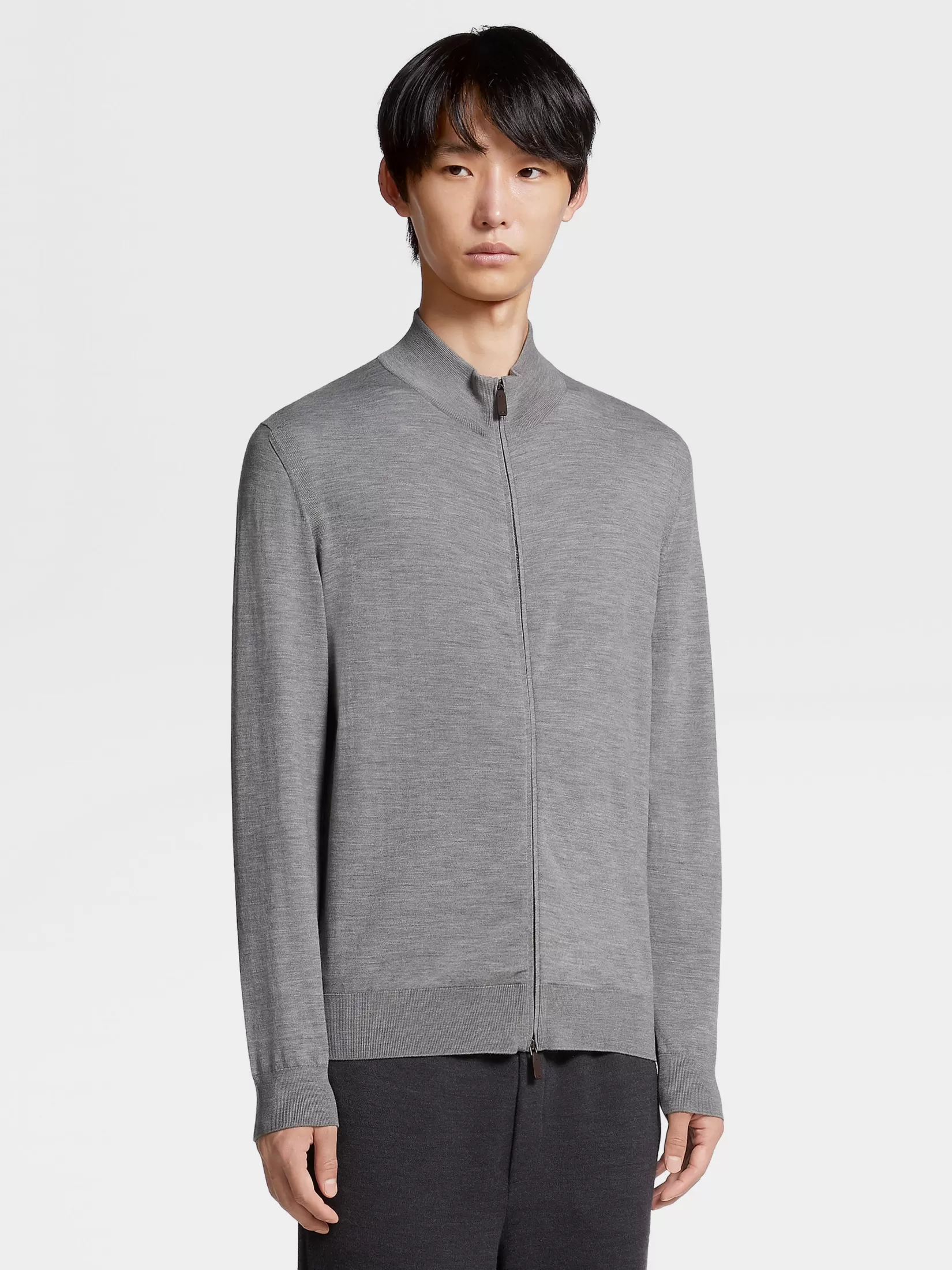 Best Sale ZEGNA Jersey de Cremallera Completa en Lana 12milmil12 Gris Oscuro GrisOscuro