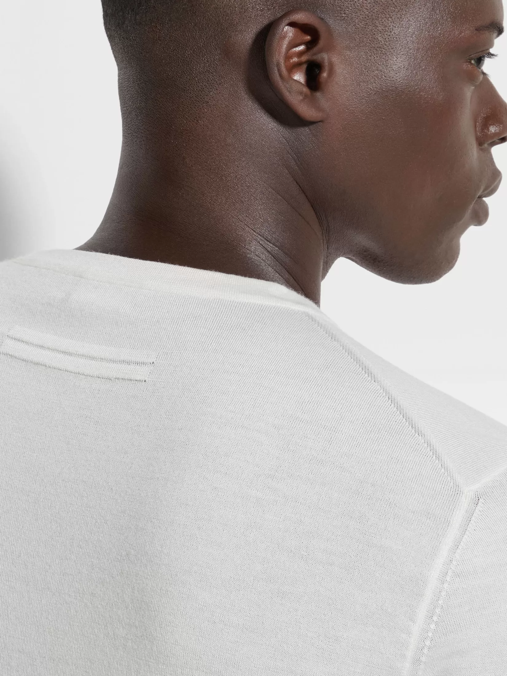Outlet ZEGNA Jersey de Cuello Redondo en Cashseta Blanco Mixto Blancomixto
